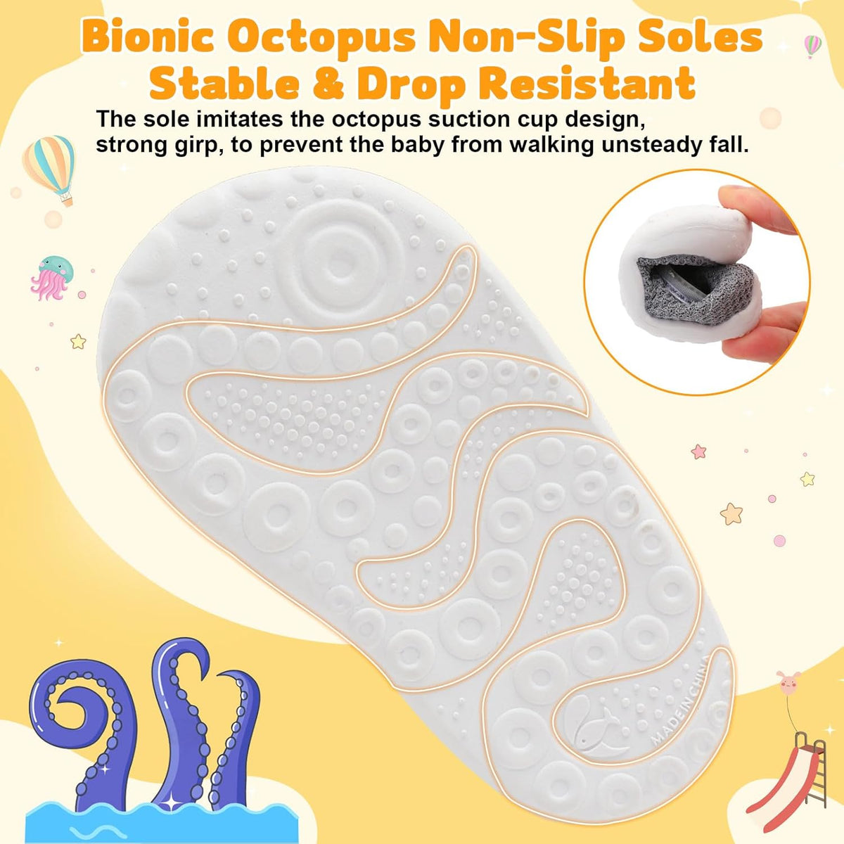 FEETCITY Baby First Walking Shoes Wide Baby Shoes Infant Sneakers Newborn Crib Shoe Barefoot