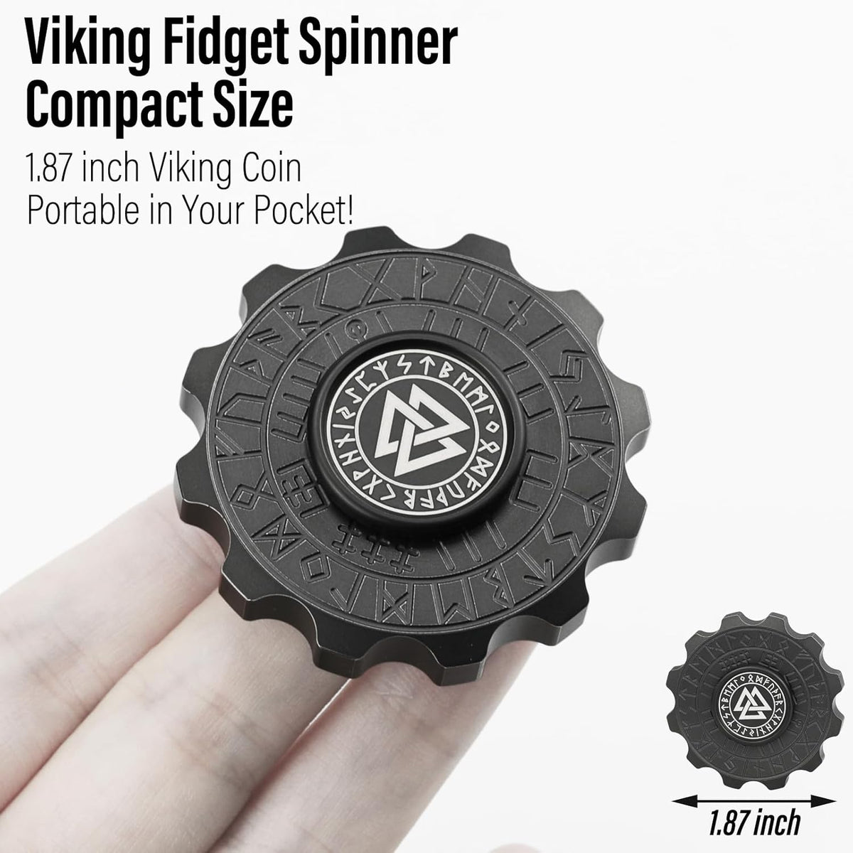 FREELOVE Metal Fidget Spinner, Viking Pirate Haptic Gyro, Heavy Stainless Steel Hand Spinning