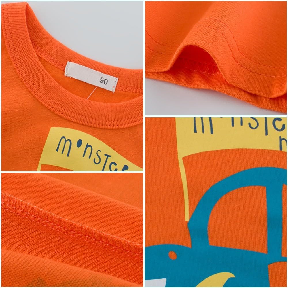 Boys' 4-Pack Excavator Short Sleeve Crewneck T-Shirts Top Tee Size 2-7 Years Toddler Boys' Value