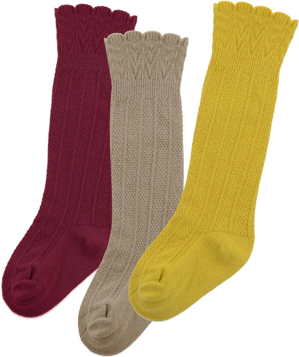 Zando Baby Knee High Socks - Infant to Toddler, Cotton Ruffle Socks, Warm Girls & Boys Long