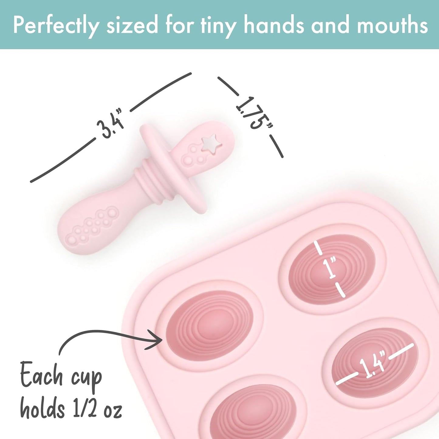 PrimaStella Silicone Petite Pops - Baby Popsicle Mold - BPA Free - Dishwasher Safe - 4 months+