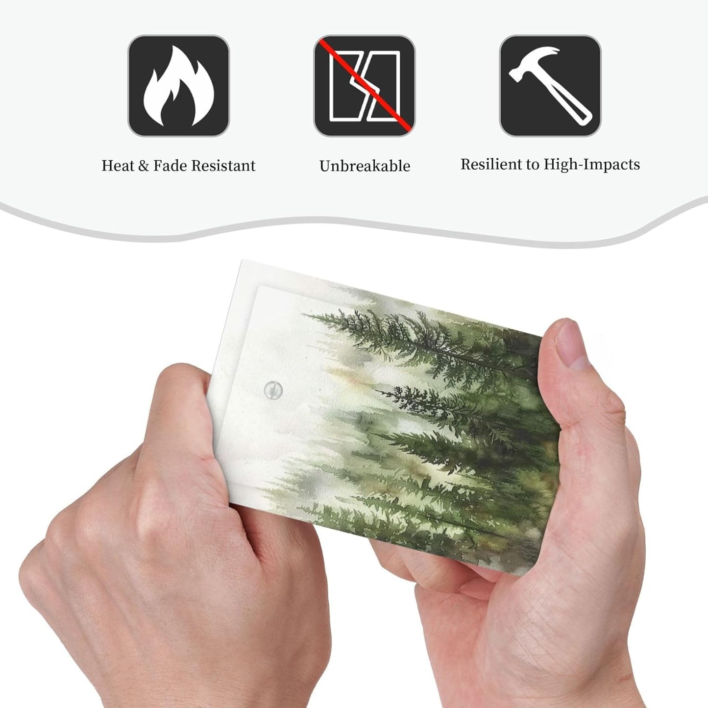 Light Switch Cover Plate Green Forest Watercolor Painting Foggy Pine 1 Gang No Device Blank