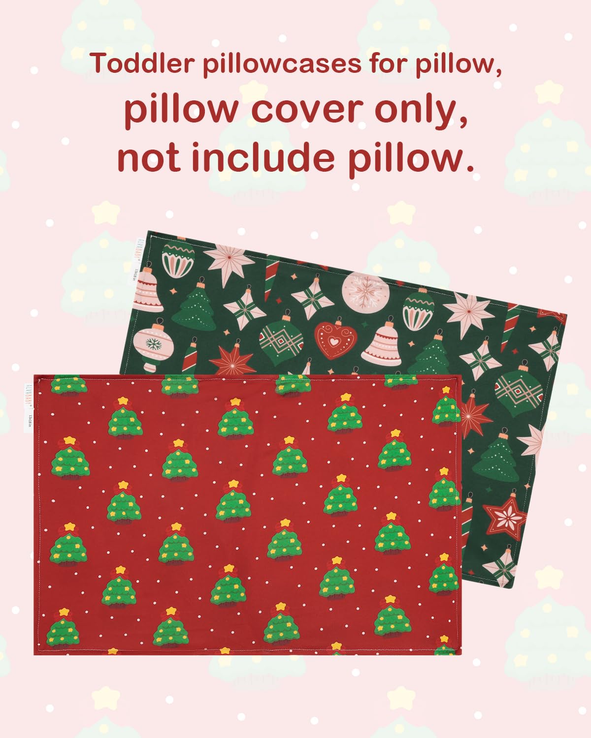 ALVABABY Toddler Pillowcases Stretchy Soft Kids Pillow Cover 2 Pack Fit 13"x 18" or 12"x16"