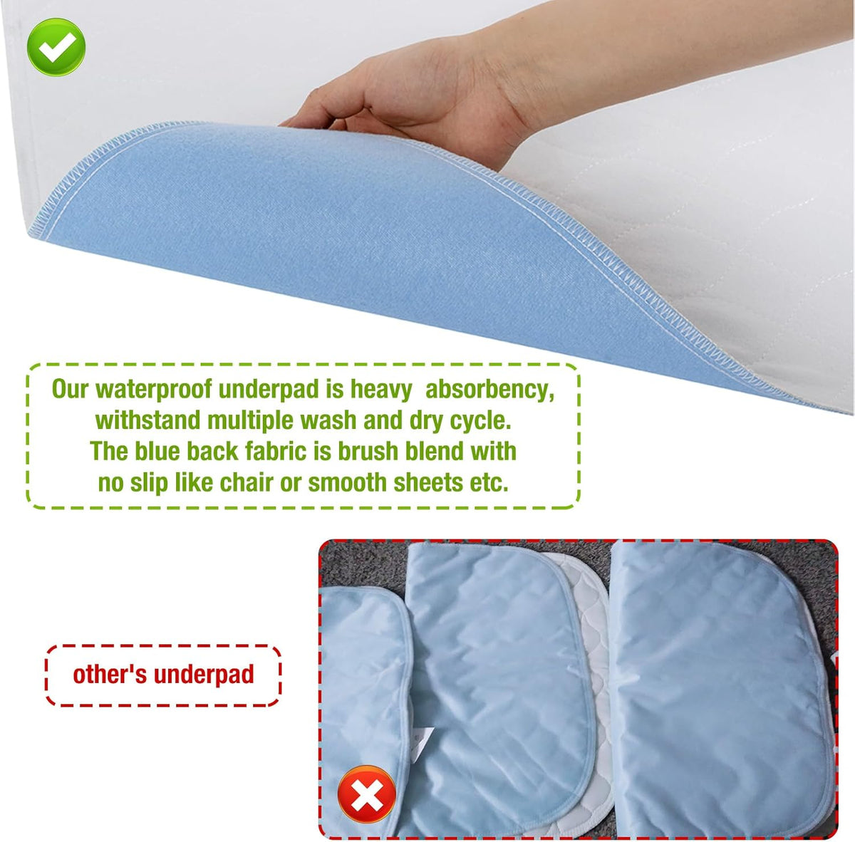 Bamuho Pee Pads for Kids 34"x 36", Washable Potty Training Bed Pads for Toddlers with 4 Layers of