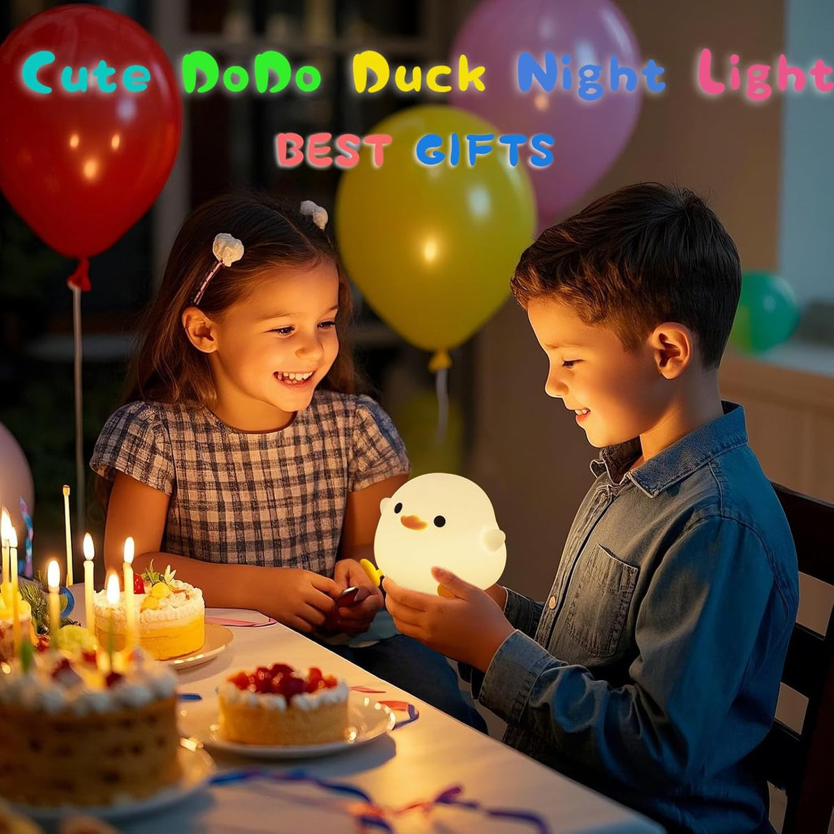 DREAMING MY DREAM Cute Duck Lamp,Do Do Duck Night Light,Silicone Squishy Nursery Bedside Lamp,USB