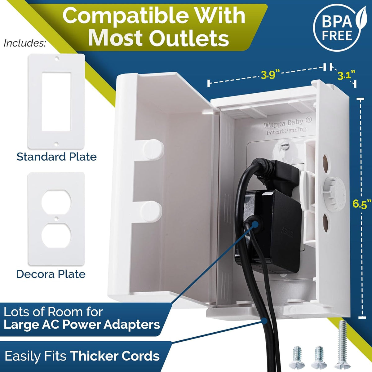 Baby Safety Outlet Cover Box (2 Pack) Double Lock for Much Better Toddler Proofing, Easier