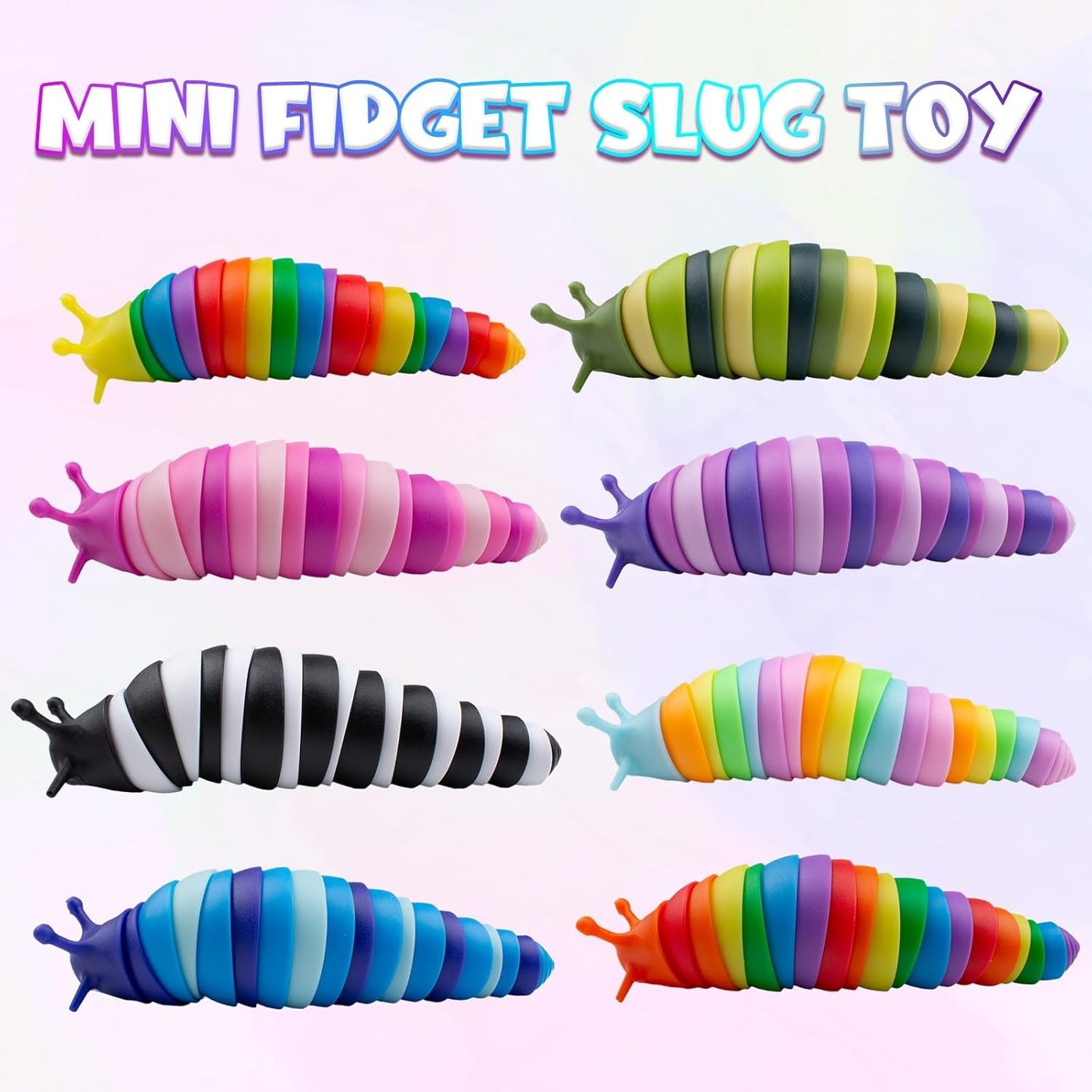 Cevioce 8 PCS Fidget Toys Slug for Adults Anxiety Sensory Toys for Party Favors Toddler Fidget Toys