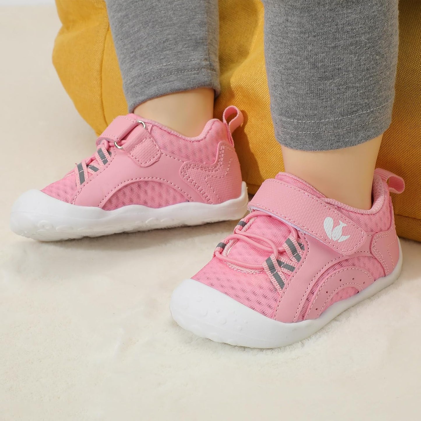 FEETCITY Wide Baby Shoes Boys Girls Baby Barefoot Shoes Breathable Infant Walking Shoe Crib Sock