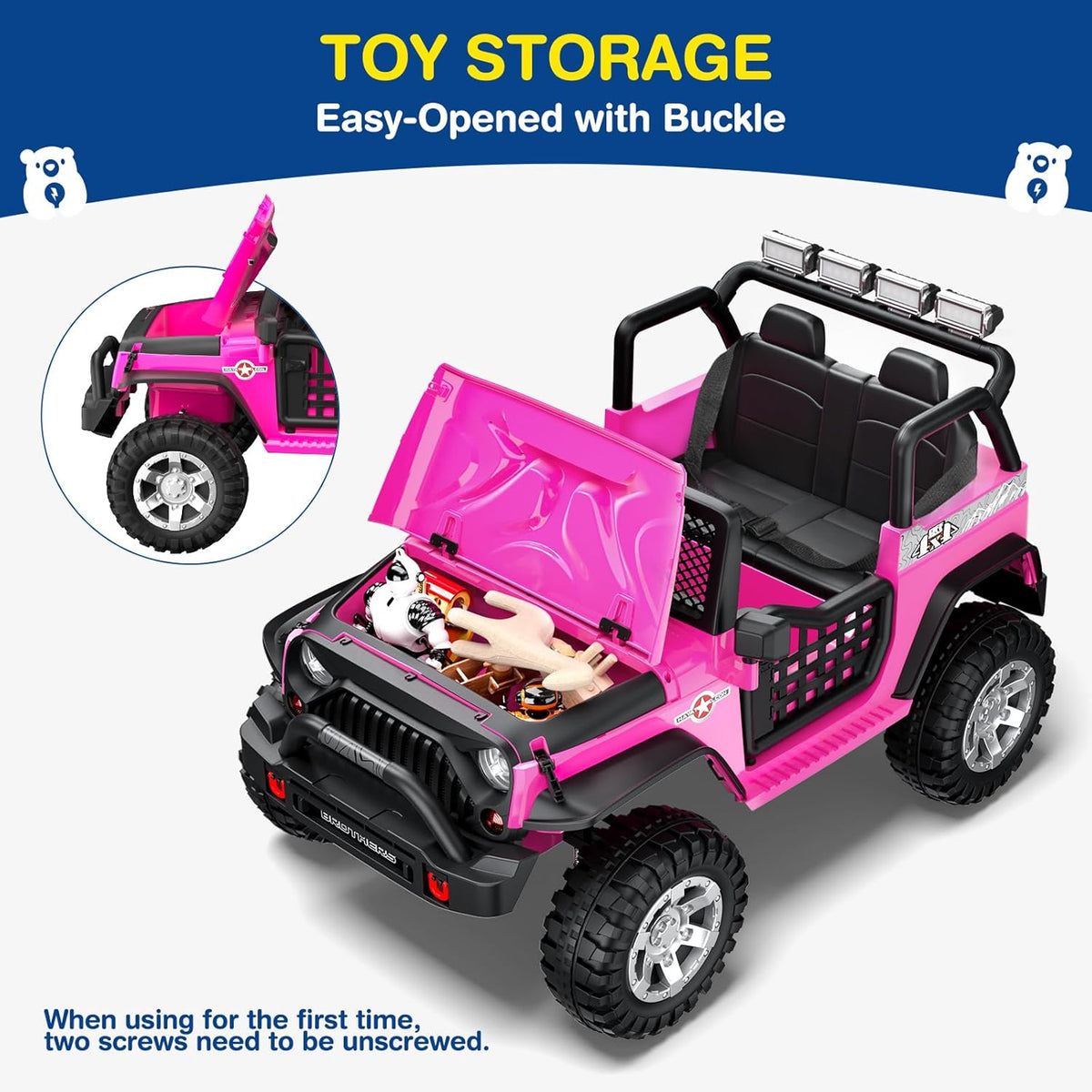 L8 2 Seater Ride On Car, 12V Kids Electric Car w/Remote Control, 4-Wheel Suspension, Bluetooth