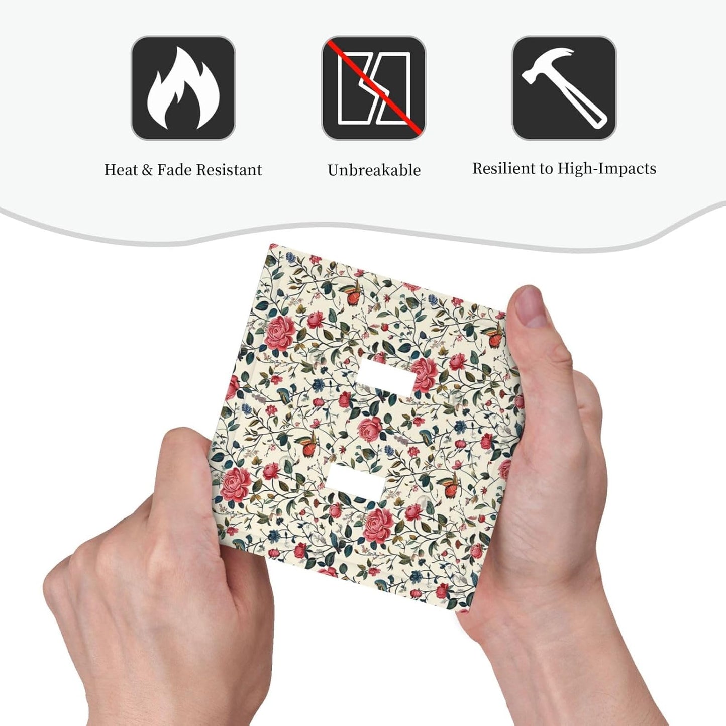 Decorative Switch Plates Vintage Flowers Rose Leaf Bird Butterfly 2 Gang Double Toggle Outlet Light
