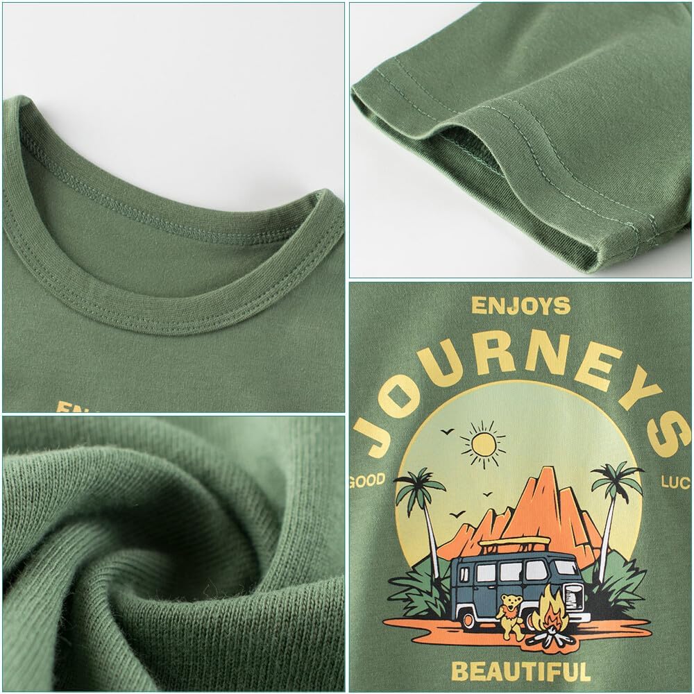 Boys' 4-Pack Excavator Short Sleeve Crewneck T-Shirts Top Tee Size 2-7 Years Toddler Boys' Value