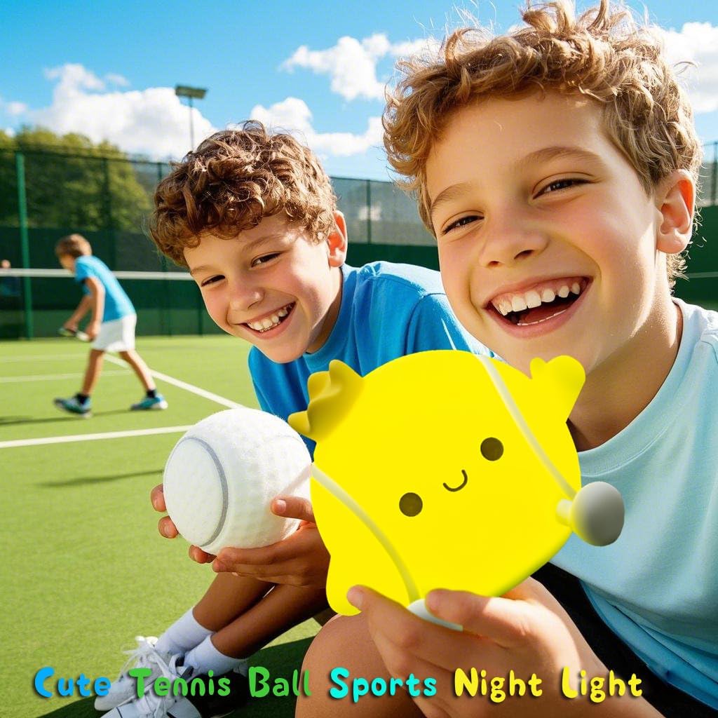 DREAMING MY DREAM Tennis Night Light,LED Squishy Novelty Night Lamp,2 Levels Dimmable Nursery