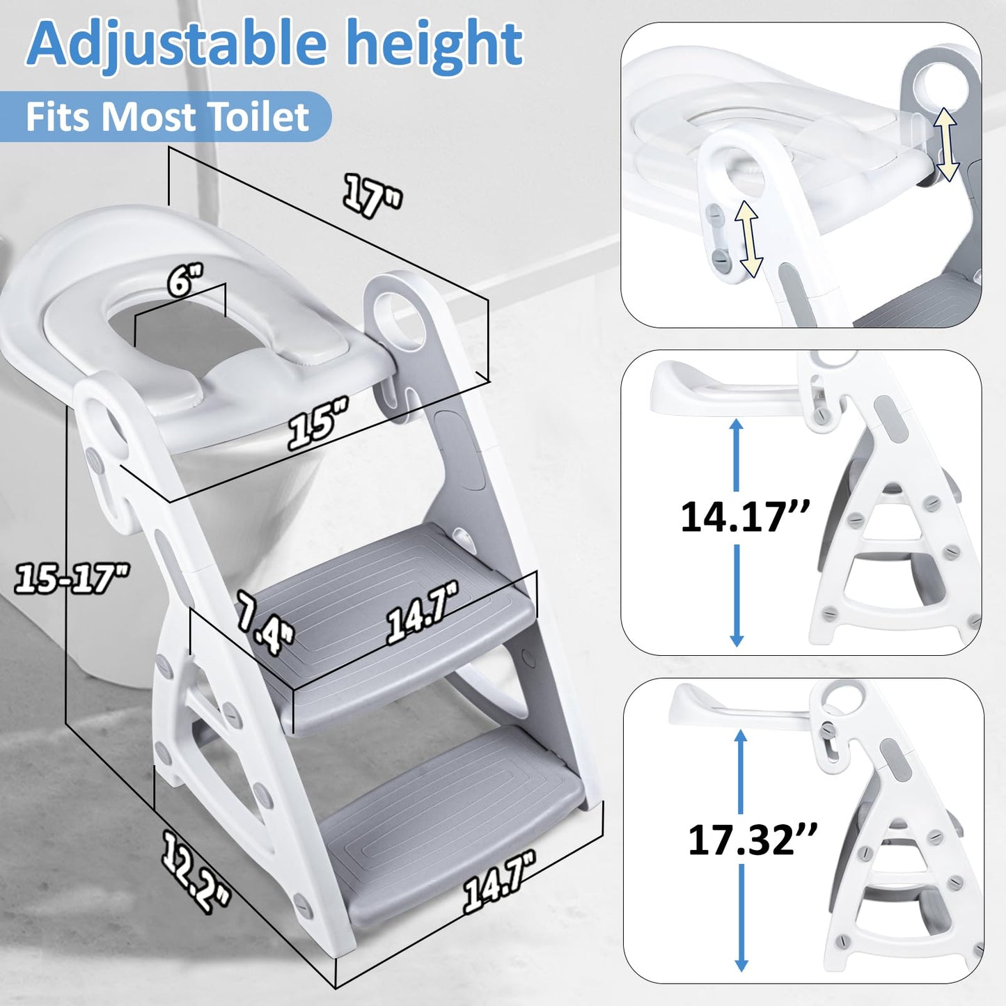 Primlect Potty Training Toilet, 2-in-1 Stable Potty Seat with Step Stool