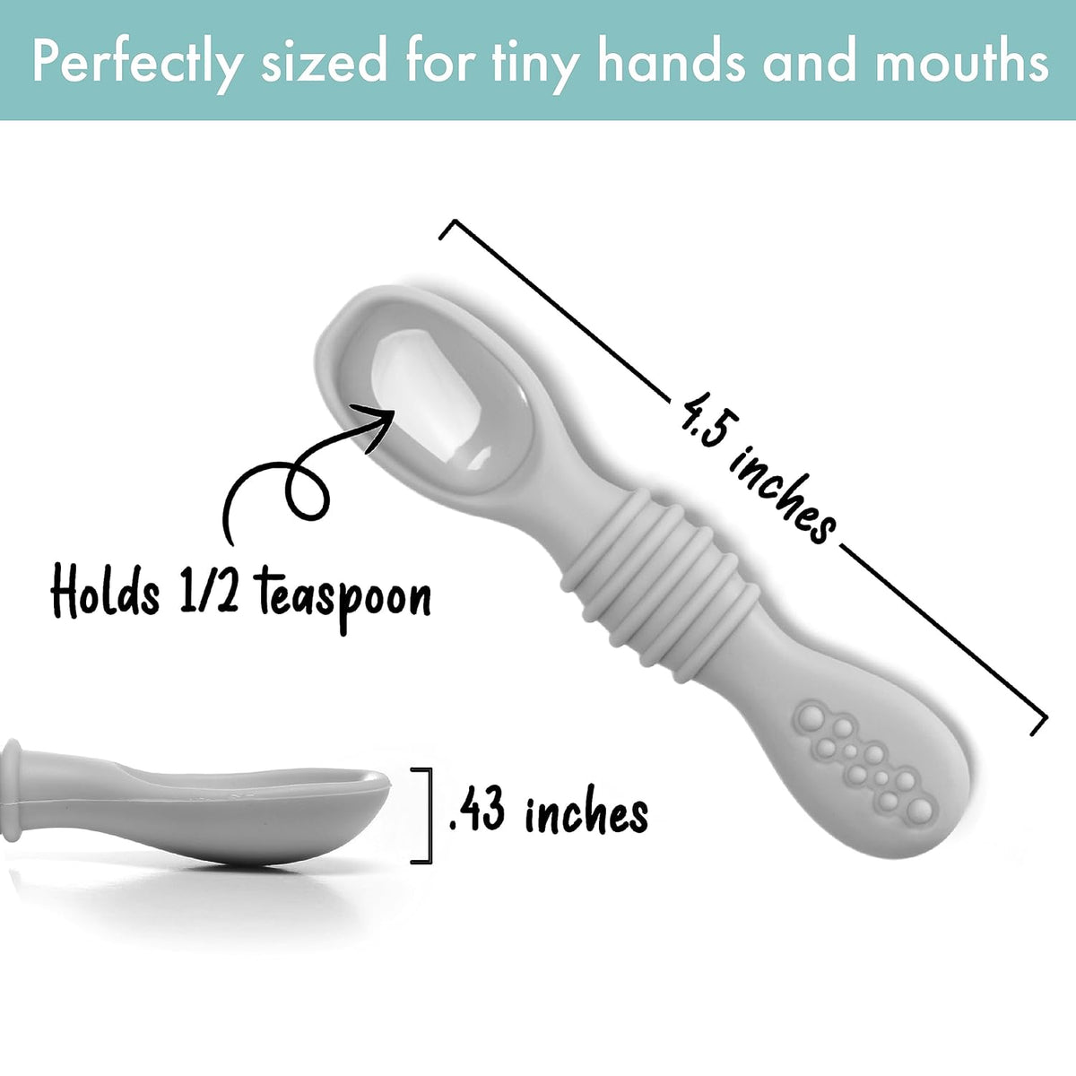 PrimaStella Silicone Chew Spoon Set for Babies and Toddlers - Safety Tested - BPA Free - Microwave