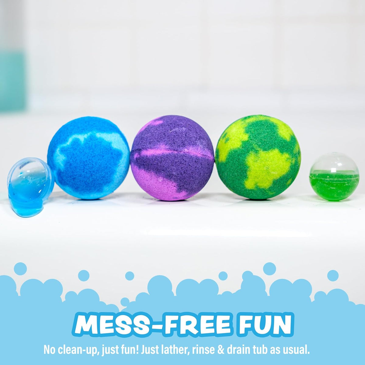 Super Goo Bath Slime 'Surprise' Bombs, 6 Pack | Kids Bath Bombs With Surprise Inside | Nontoxic |