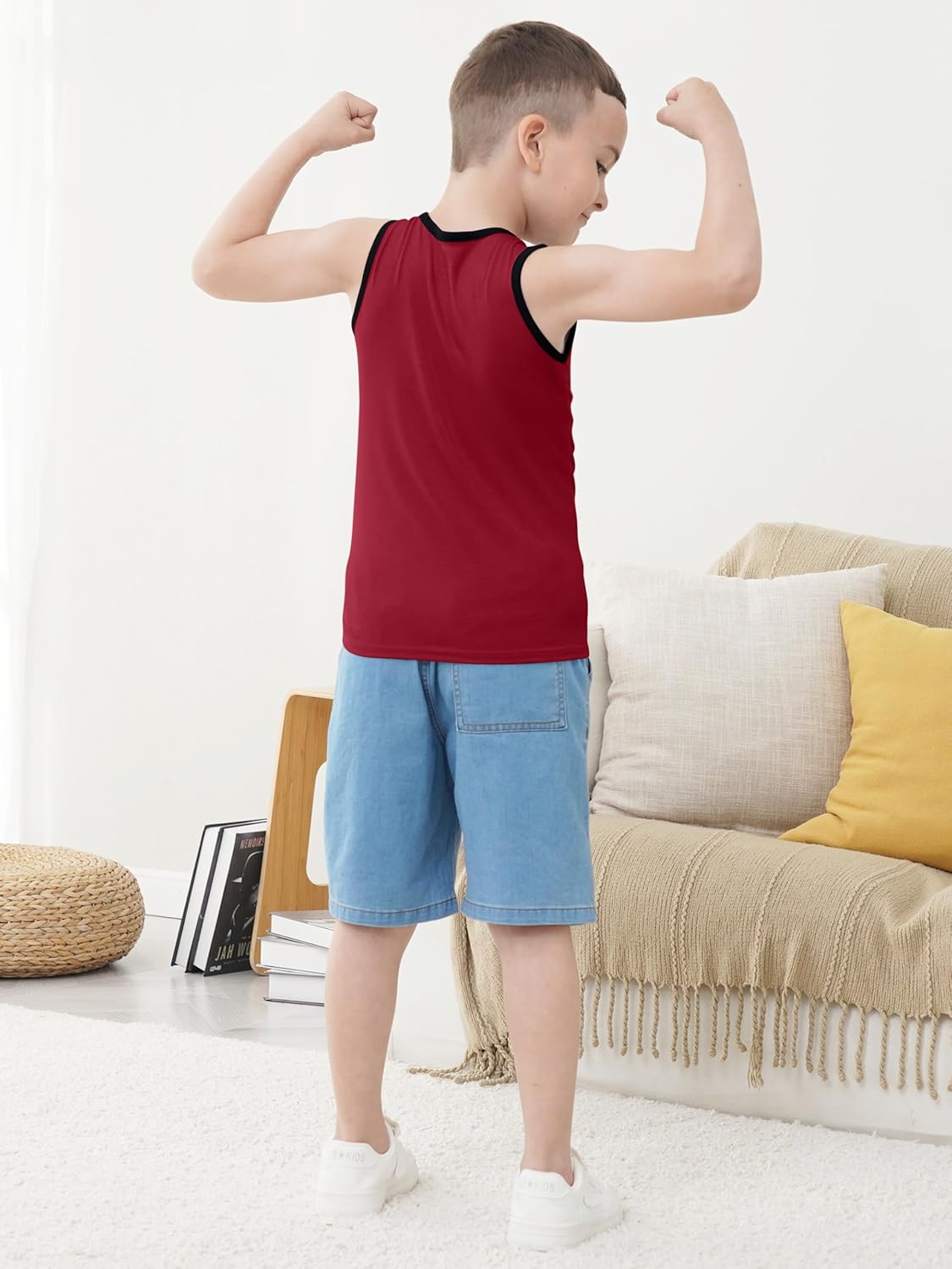 5 Pack Boys Tank Tops Boys Undershirts Kids Cotton Undershirts Tees Sleeveless Tank Tops Shirts for
