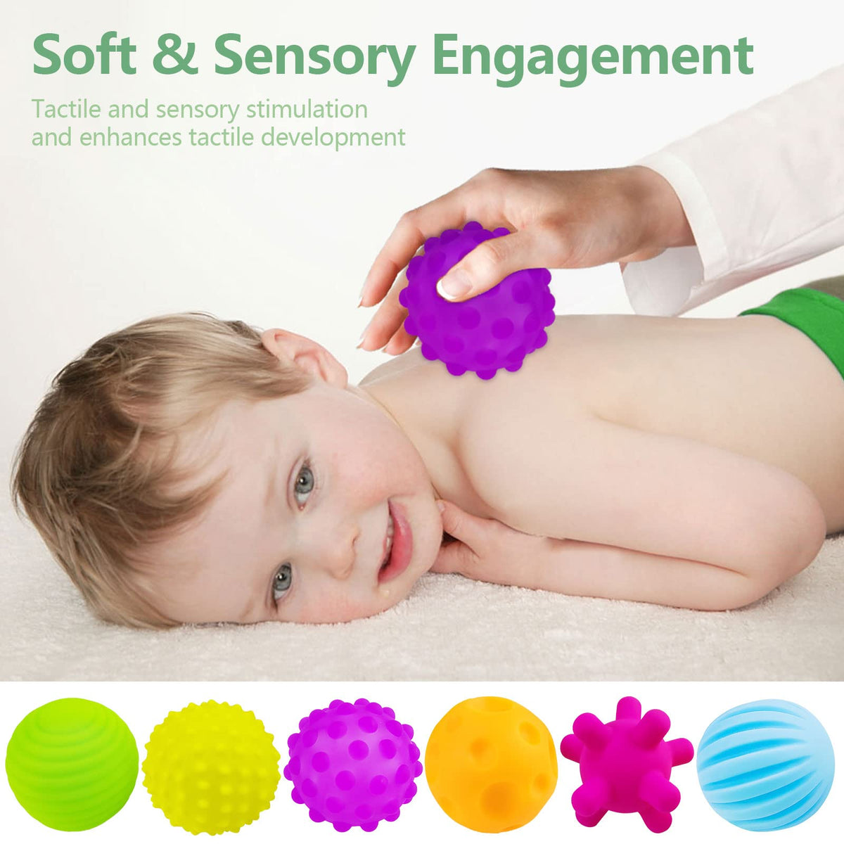 ROHSCE Sensory Balls for Baby Sensory Baby Toys 6 to 12 Months for Toddlers 1-3, Bright Color