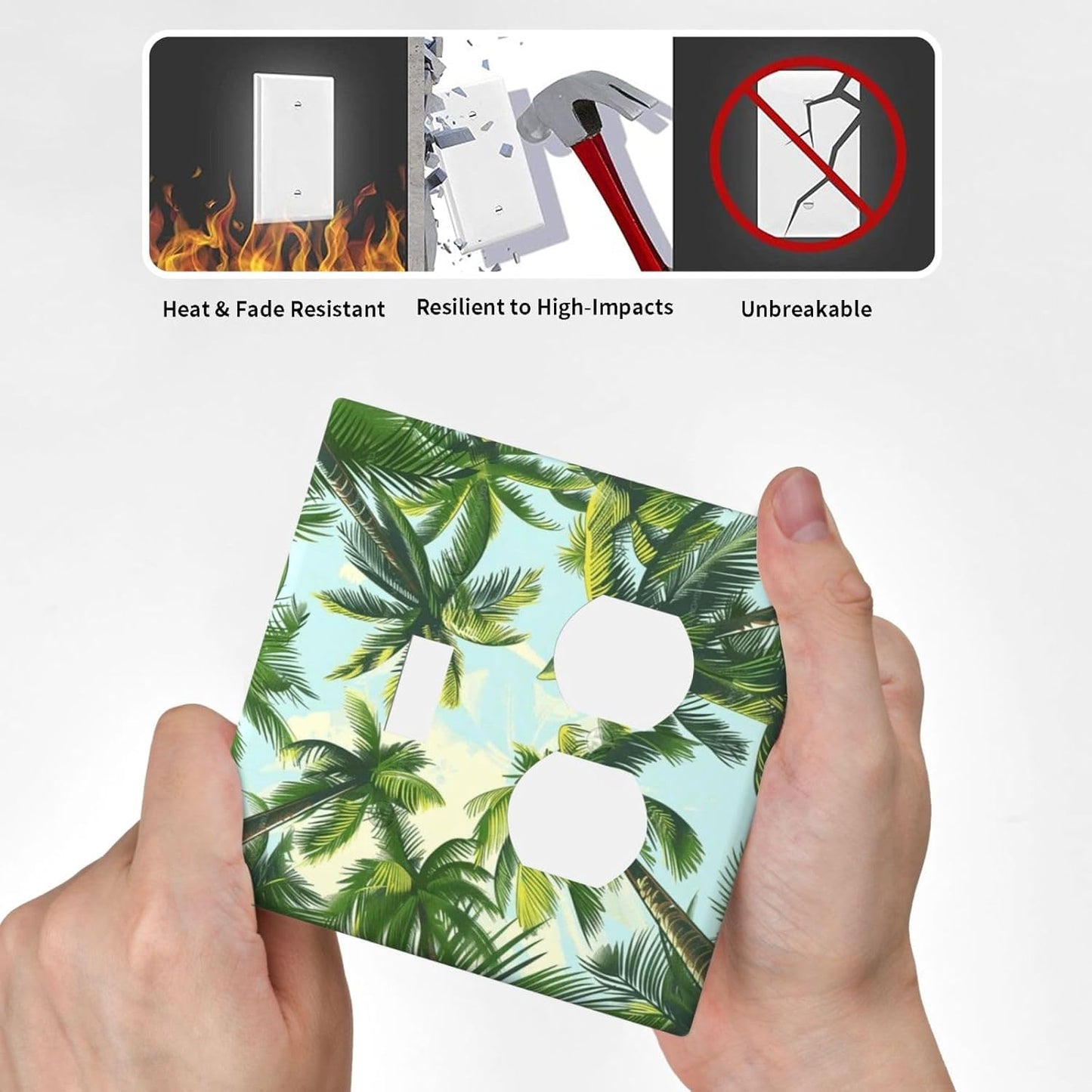 Summer Sky Coconut Palms Trees Green Plants Leaf Wallplates 1 Toggle 1 Duplex Switch Plate