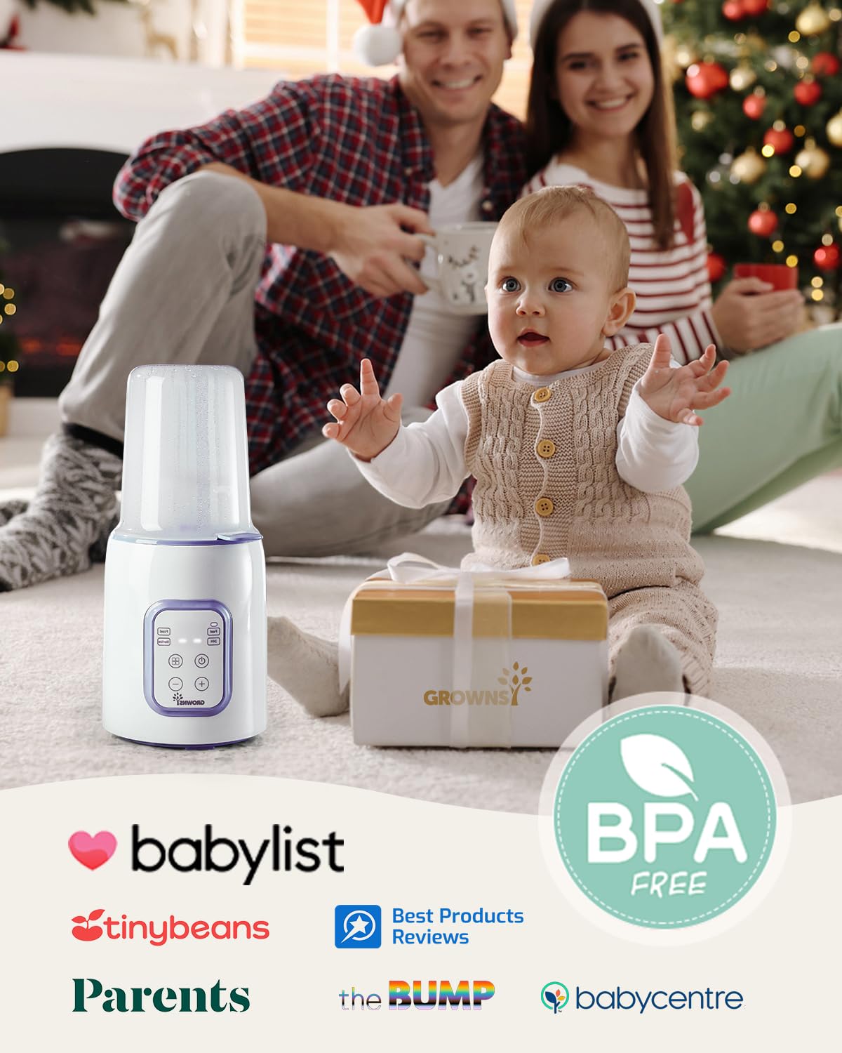 GROWNSY Bottle Warmer, 8-in-1 Fast Baby Bottle Warmer for Breastmilk or Formula, Smart Temperature