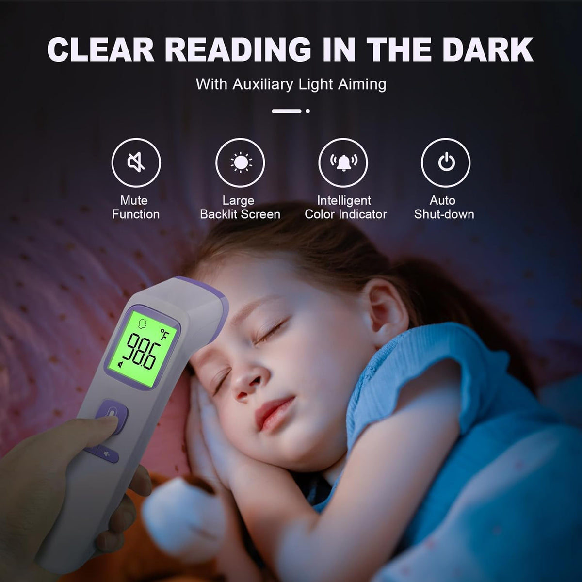 No-Touch Thermometer for Adults and Kids, Digital Accurate Baby Thermometer with Fever Alarm, 1