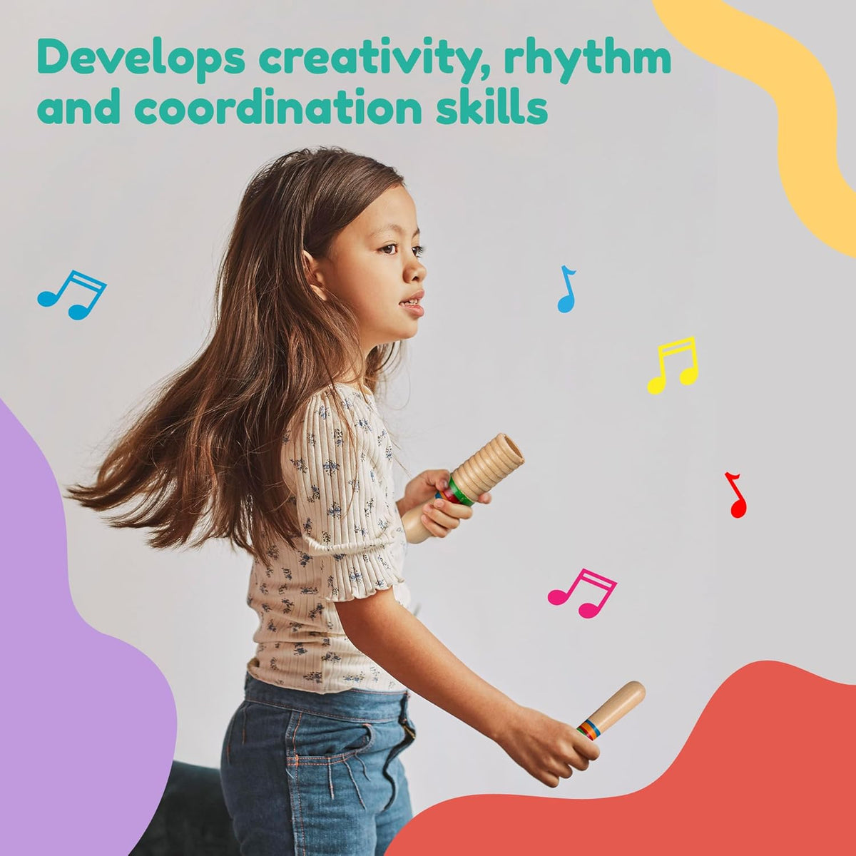 Stoie's Wooden Kids Musical Instruments for 1-5 Years Old, Baby Percussion Toys with Xylophone