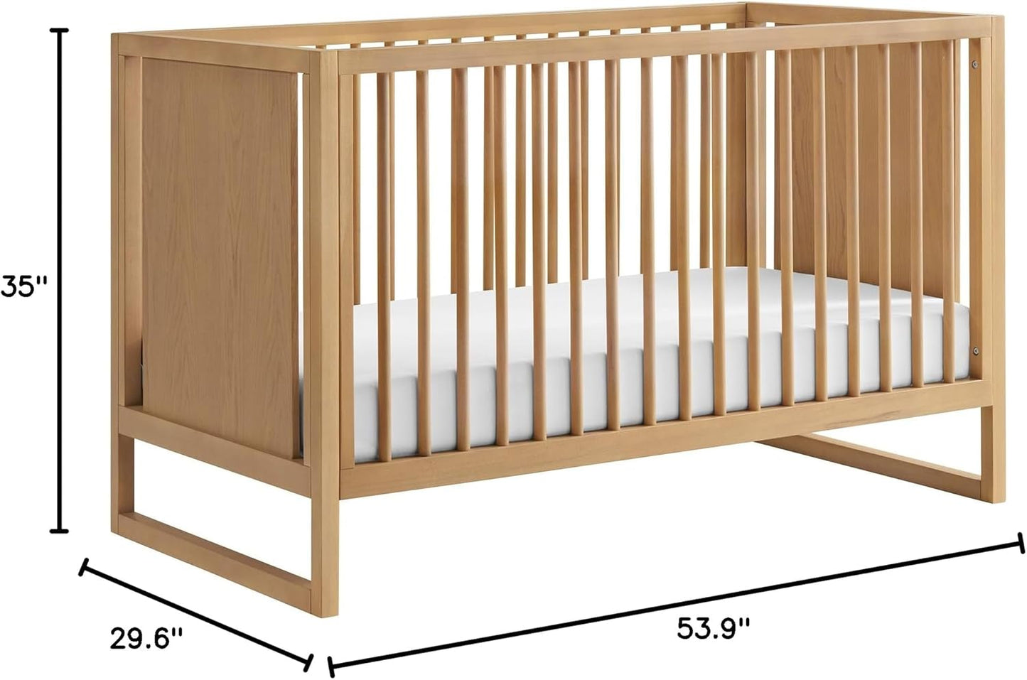 Nurture& The Crib - Baby, Toddler Convertible Crib | Sustainable Non-Toxic Materials | 3 Adjustable