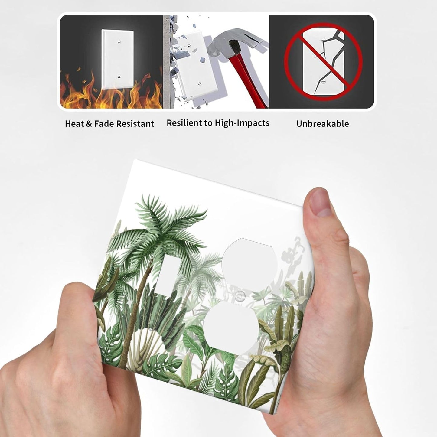 Palm Tree Banana Leaf Green Rainforest Natural Landscape Wallplates 1 Toggle 1 Duplex Switch Plate