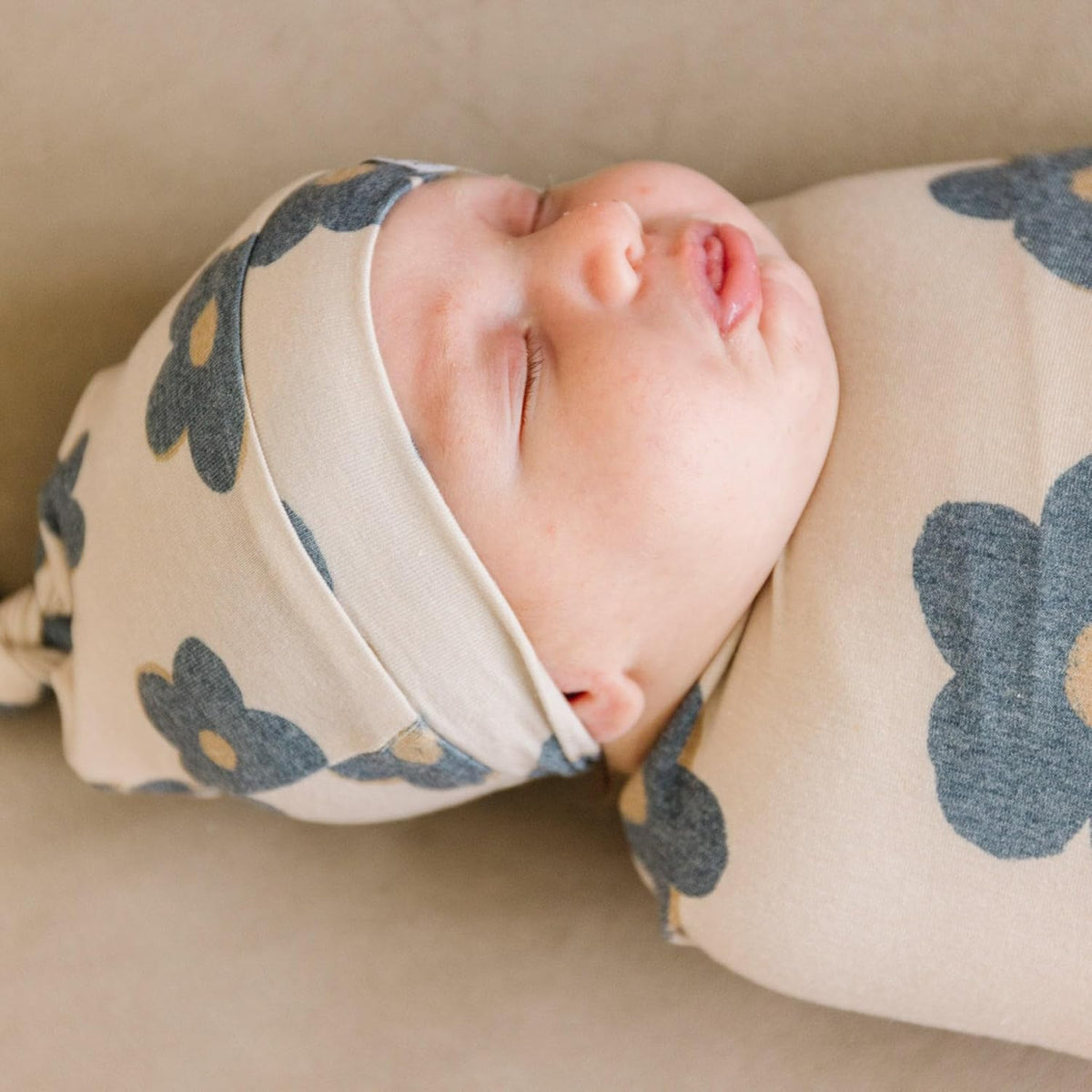Copper Pearl Large Premium Knit Baby Swaddle Receiving Blanket Gemma in Tan