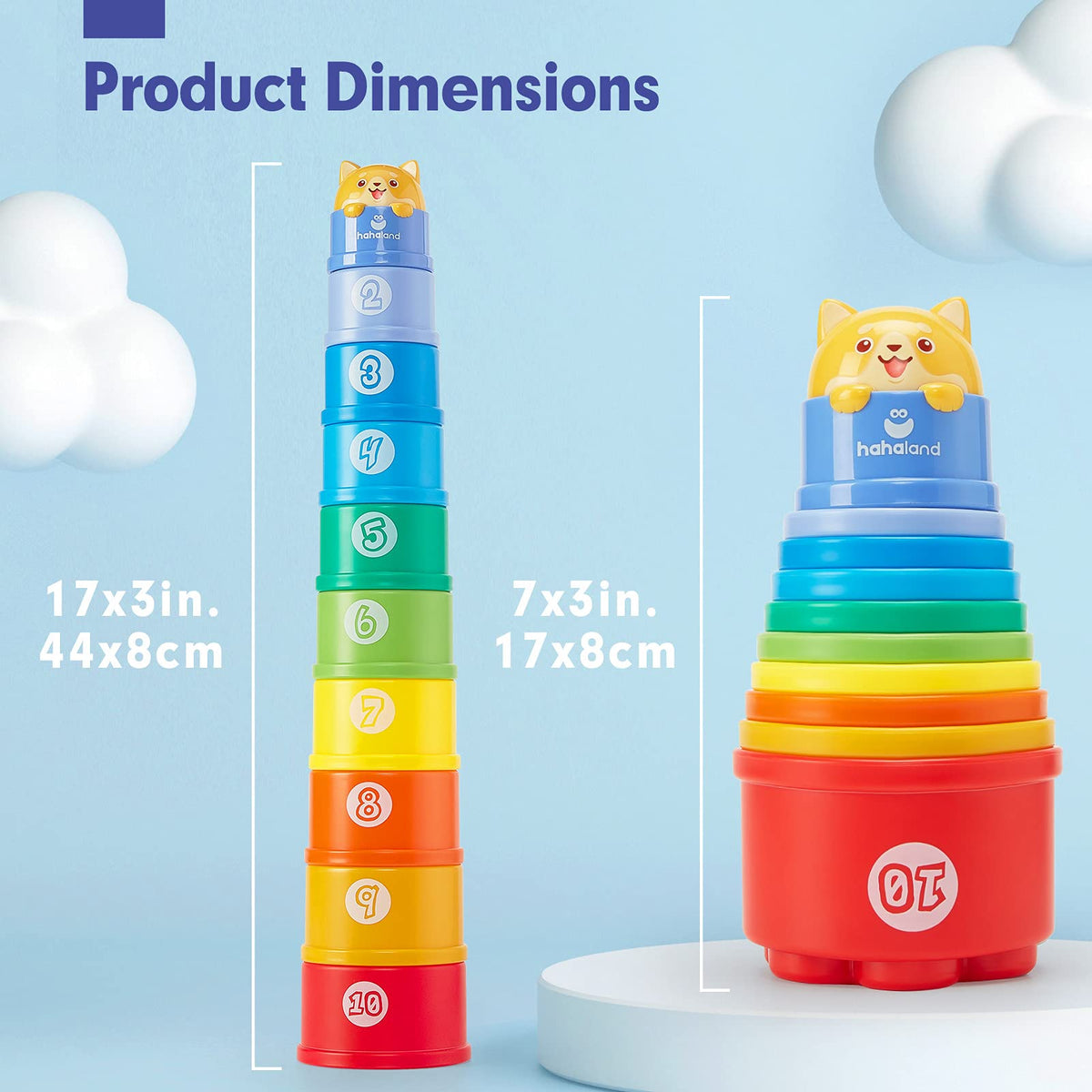 hahaland Stacking Toys for Toddlers 1-3 - Stacking Cups Toddler Toy Age 1-2