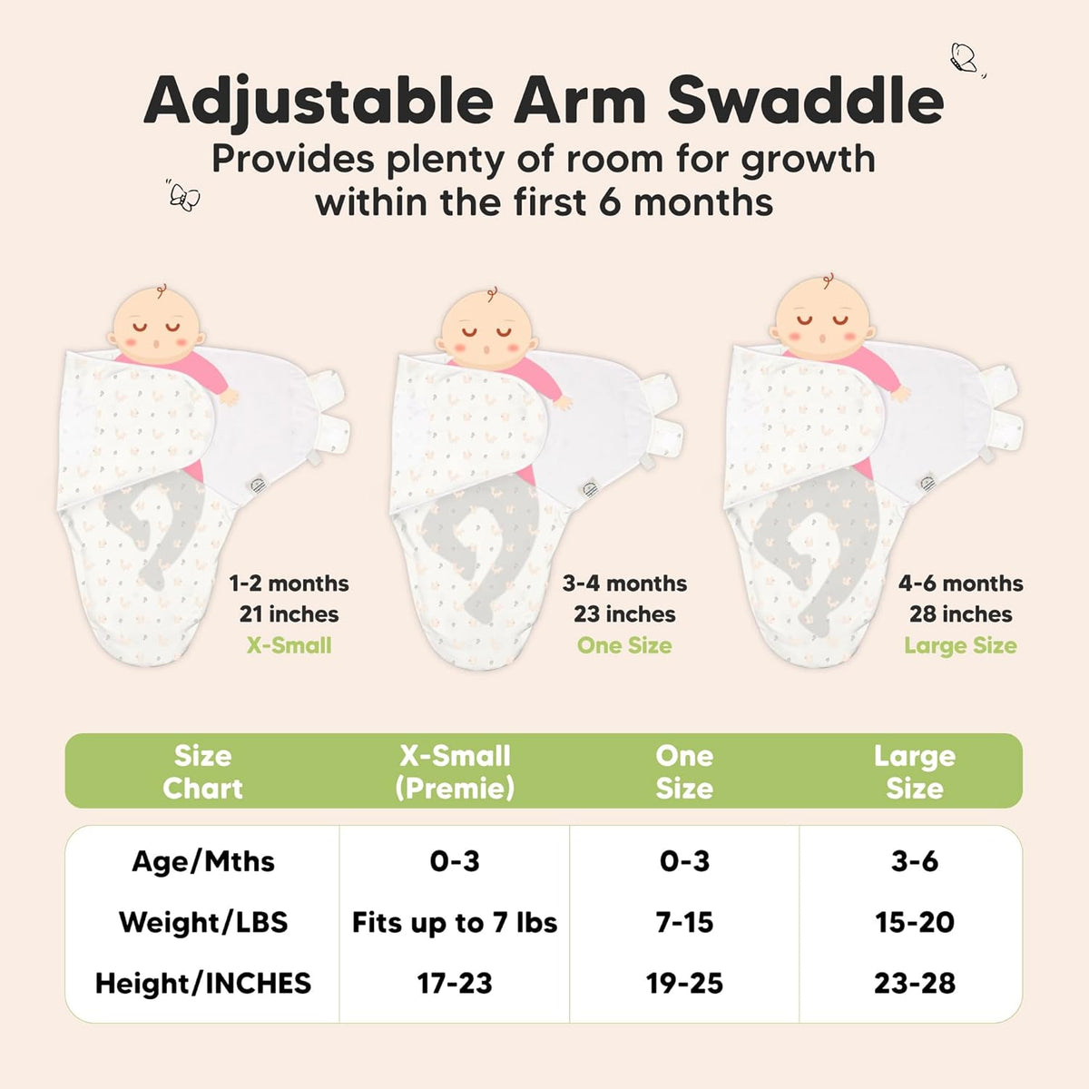 KeaBabies 3-Pack Organic Baby Swaddle Sleep Sacks - Swaddles for Newborns, Infant 0-3 Months, Baby