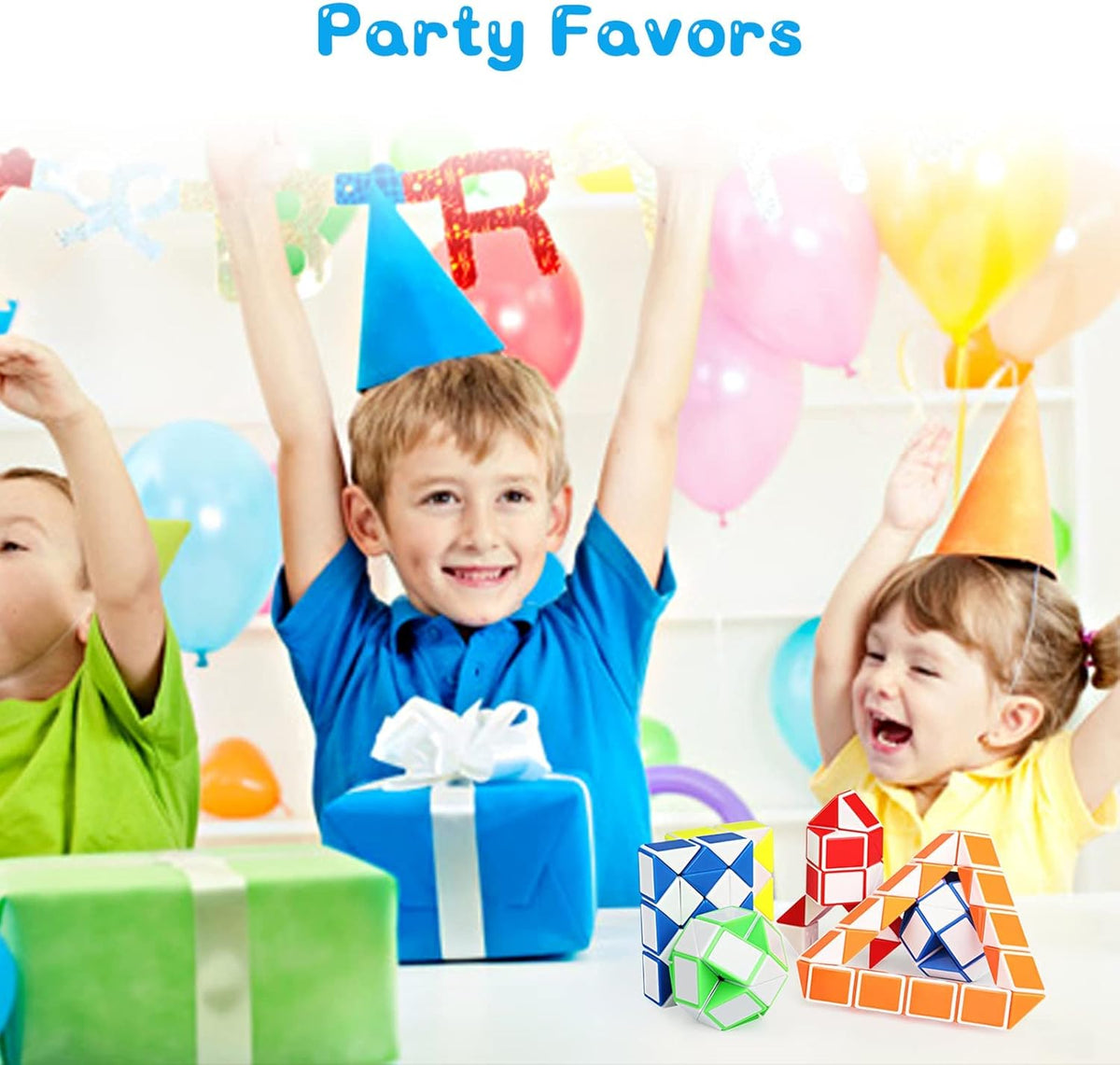 Ganowo 24 Pack Fidget Snake Cube, Mini Twist Puzzle Party Bag Fillers Bulk Toys for Kids Teens