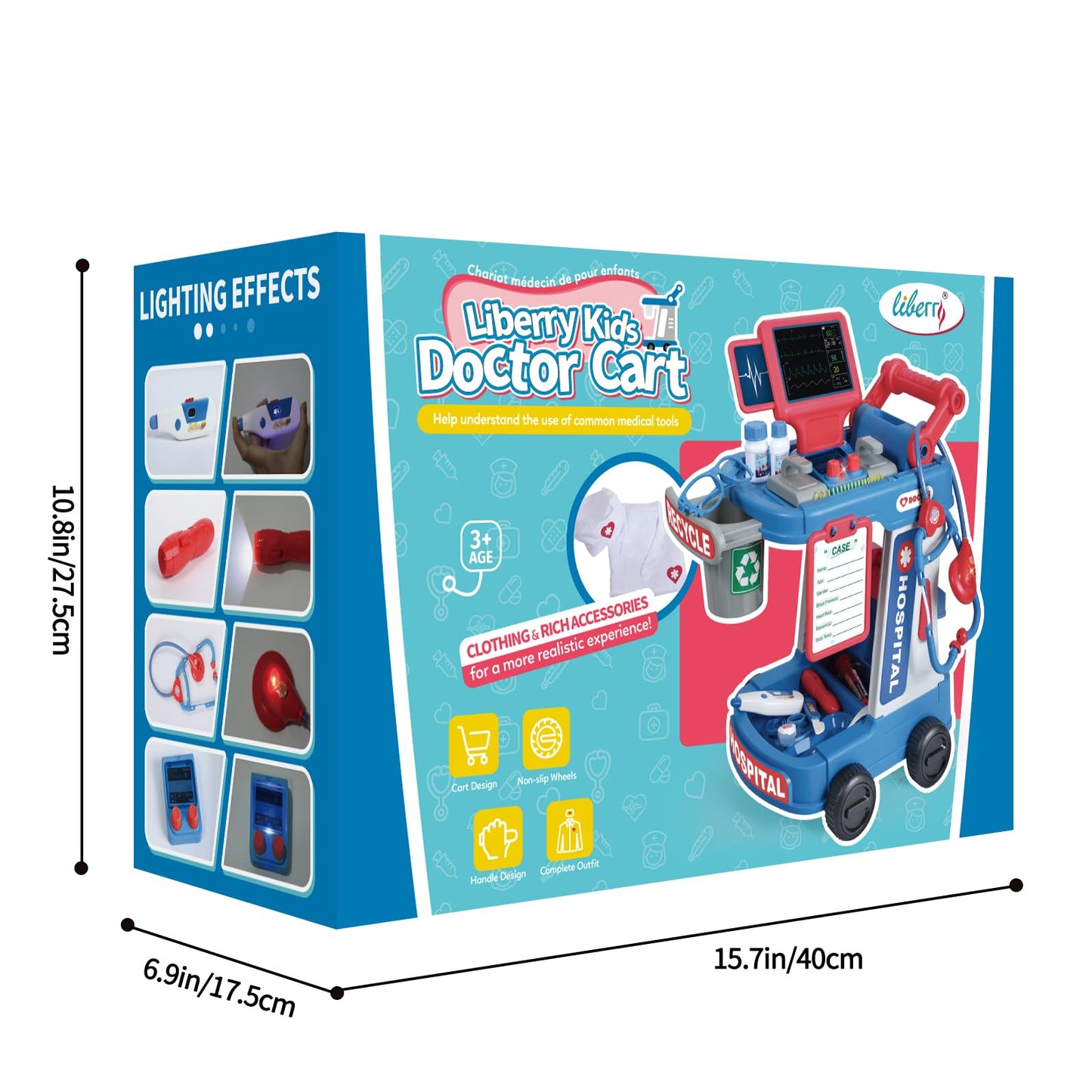 Liberry Toddlers Doctor Kit Toy for Girls Boys Ages 2 3 4 5, Blue