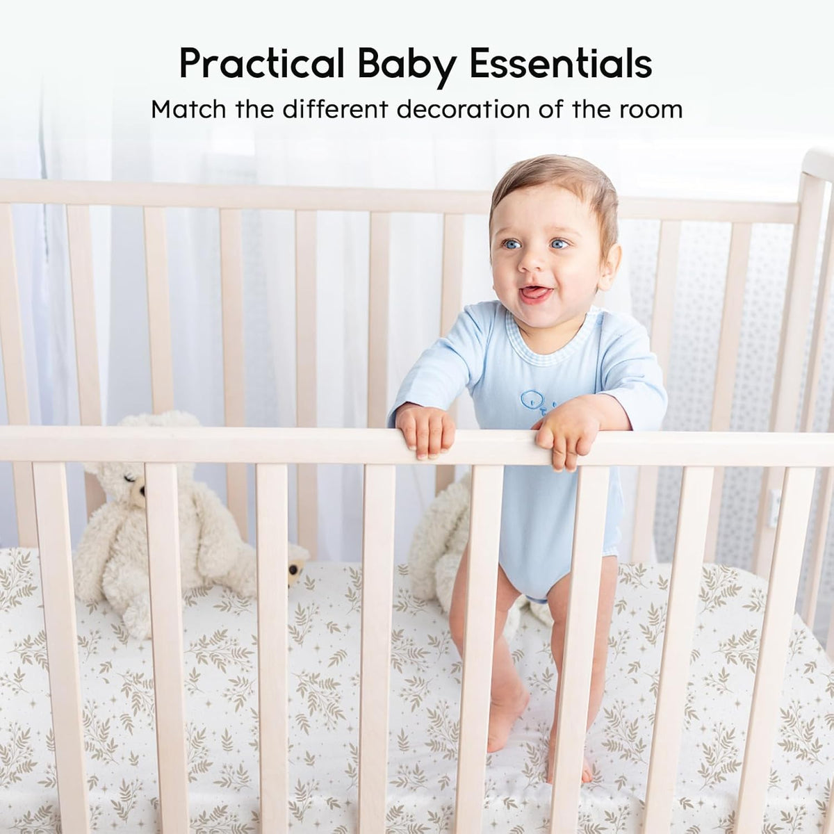 Yoofoss Baby Crib Sheets for Boys Girls, Fitted Crib Sheet 2 Pack for Standard Crib and Toddler