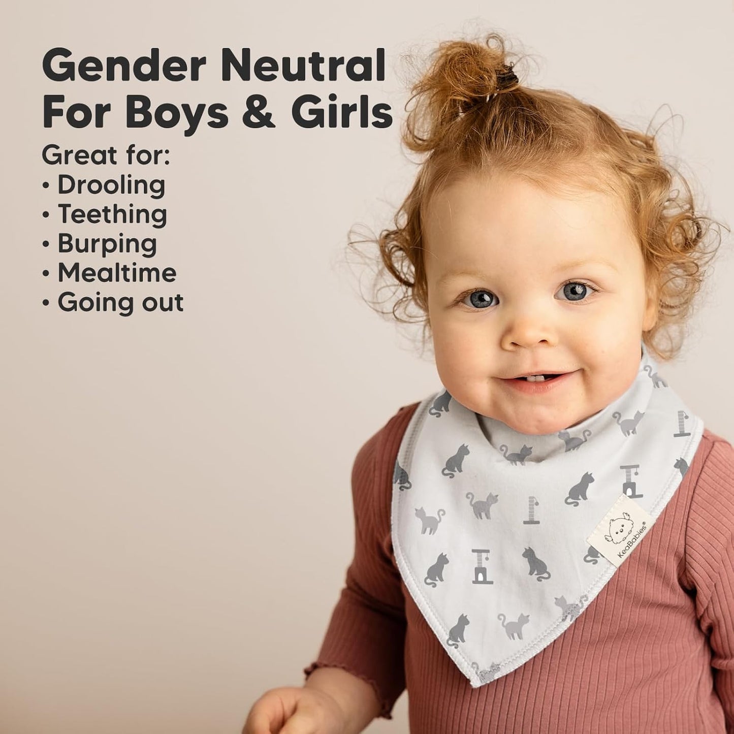 8-Pack Organic Baby Bandana Bibs for Boys, Girls - Super Absorbent Triangle Baby Bibs for Drooling