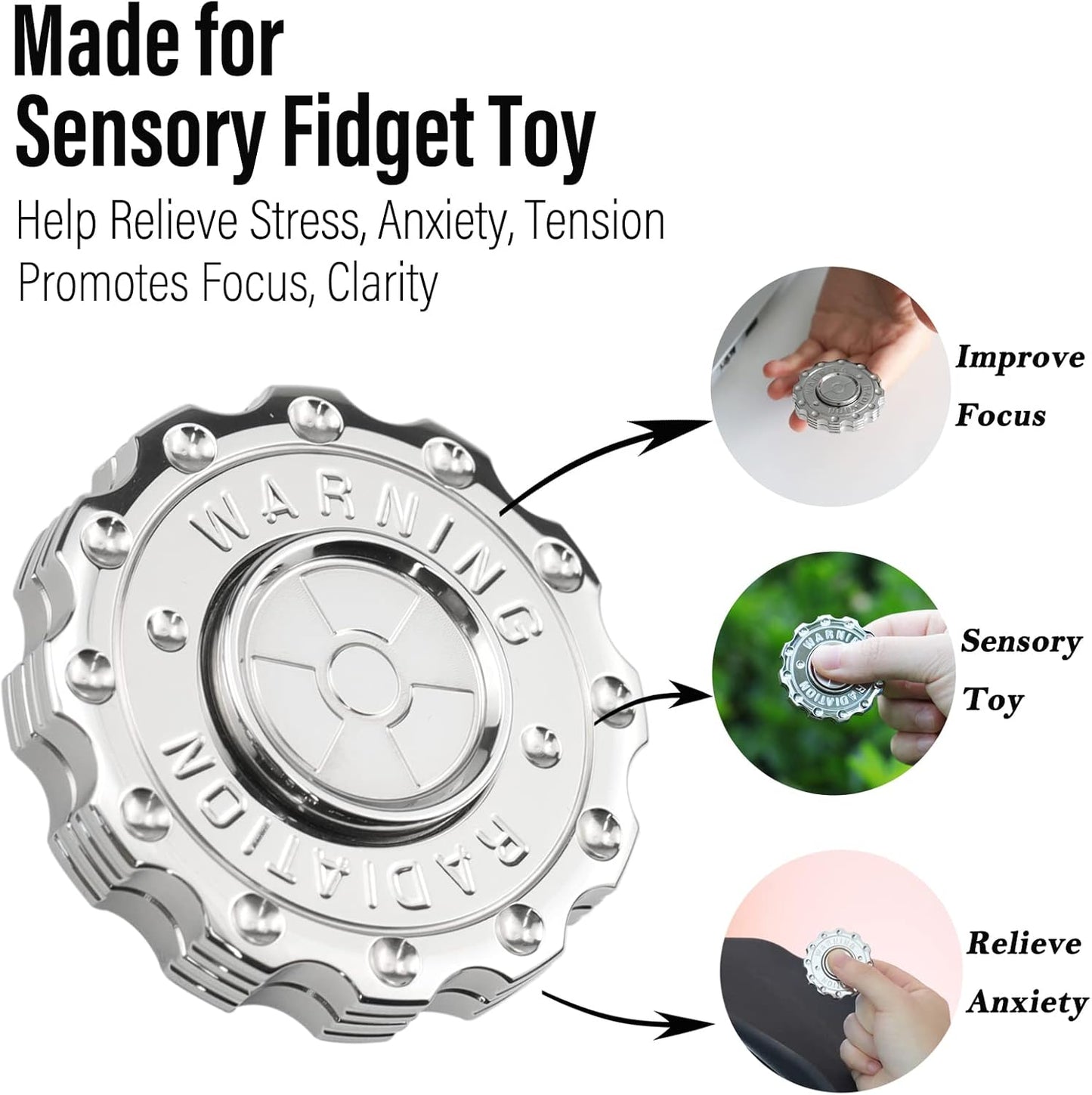 FREELOVE Metal Fidget Spinner Magnetic Slider, Spinning Haptic Clicker, Heavy Stainless Steel Spin