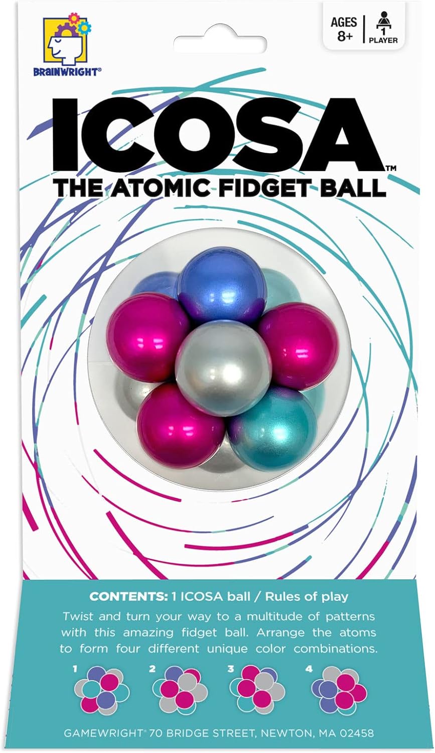 Brainwright - Icosa Ice - The Atomic Fidget Ball. Twist, Turn, Fidget!