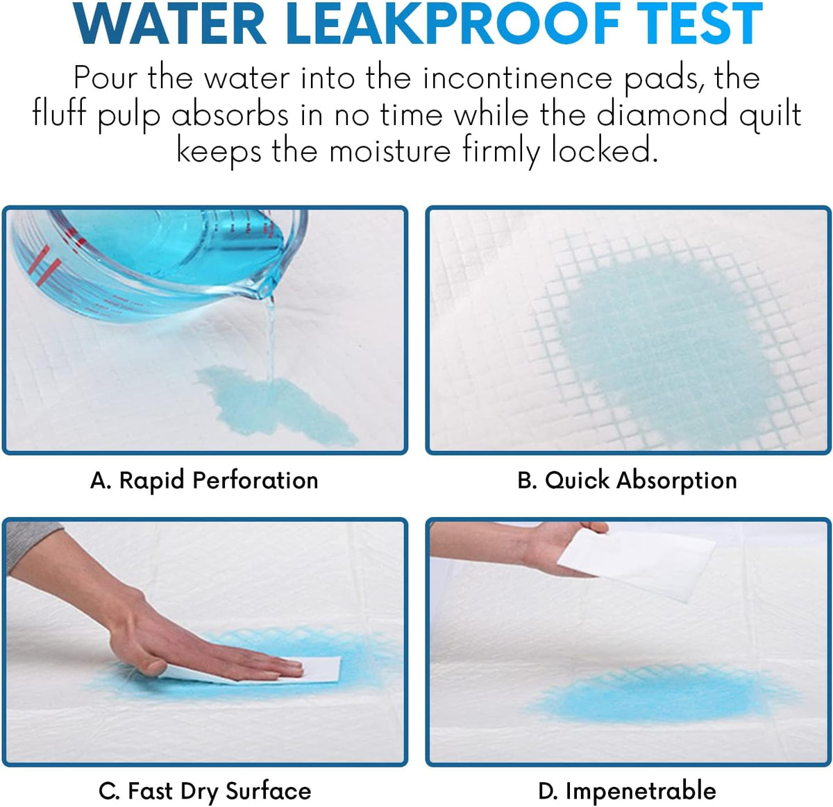Healqu Disposable Underpads - Incontinence Bed Chux Pads for Adults, Kids, Elderly, and Pets