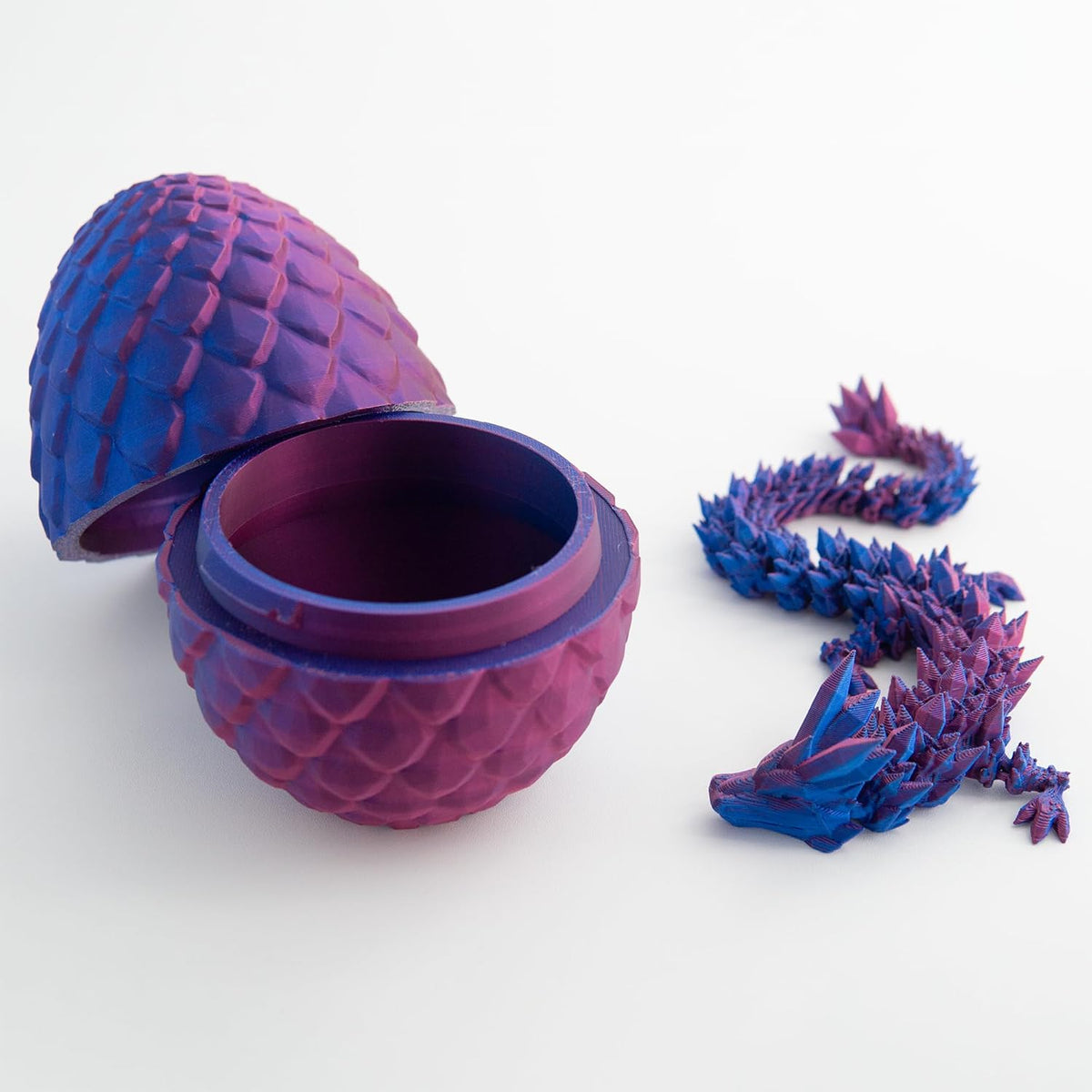 Dragon Egg, Easter Egg with Pet Dragon, 3D Printed Dragon, Crystal Dragon Fidget Toy, Articulated