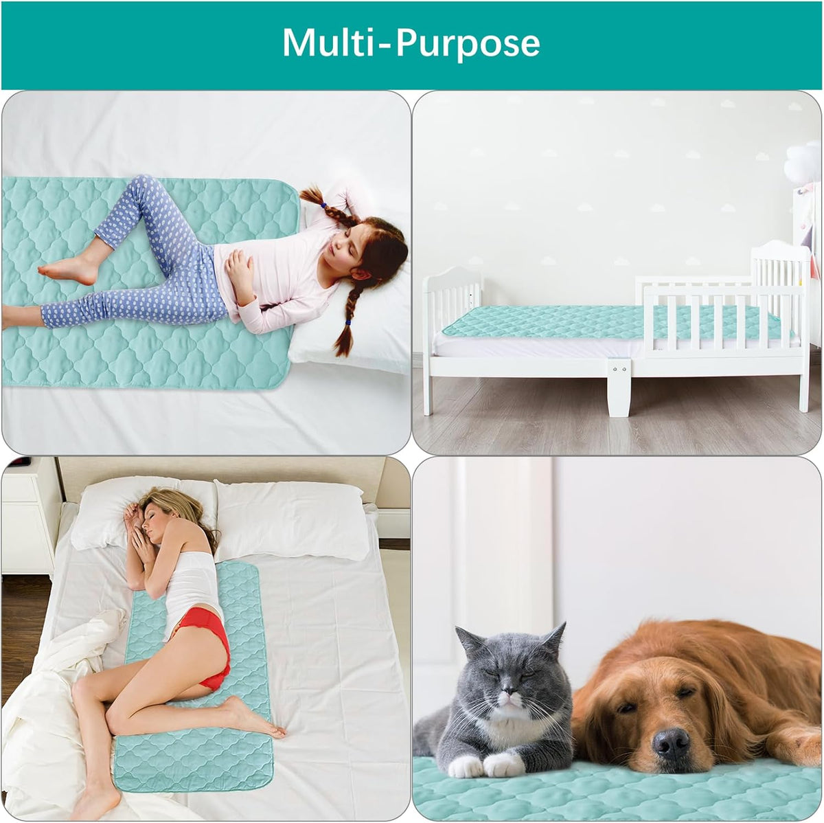 Waterproof Crib Mattress Protector Pad Cover 28" x 52", Anti Slip & Absorbent Waterproof Bed Pads