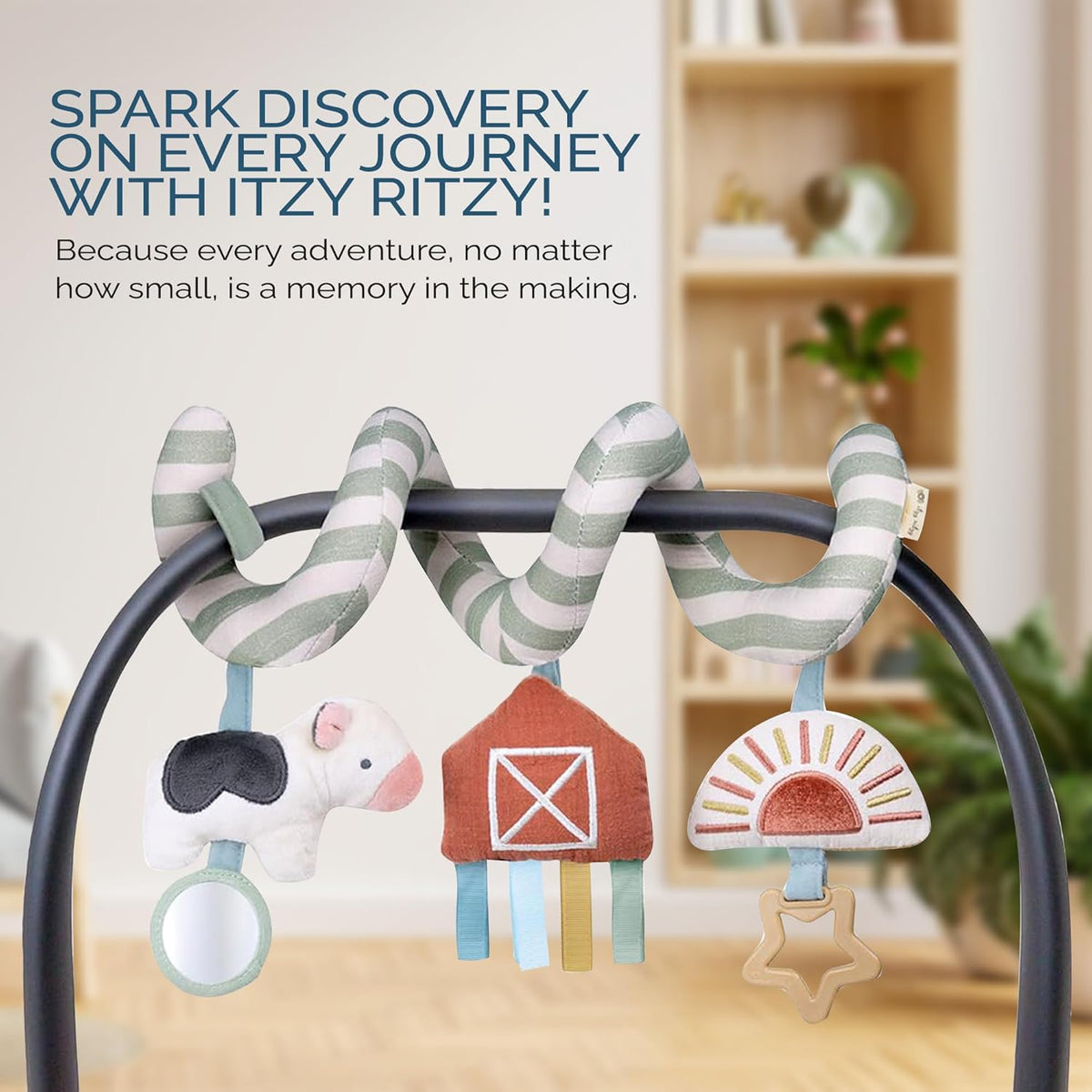 Itzy Ritzy Spiral Car Seat & Stroller Activity Toy - Stroller & Car Seat Toys for Ages 0 Months and