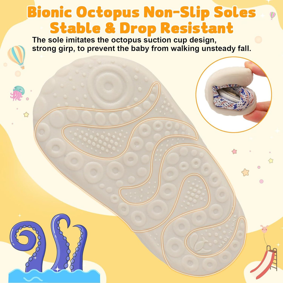 FEETCITY Baby First Walking Shoes Wide Baby Shoes Infant Sneakers Newborn Crib Shoe Barefoot