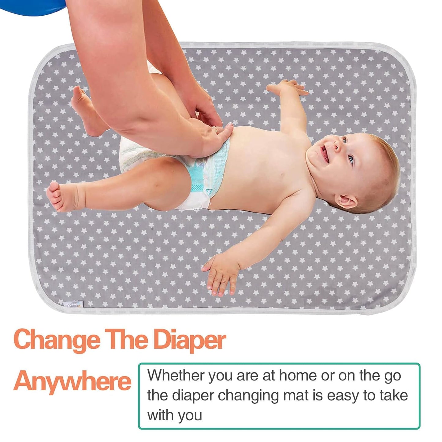 Baby Diaper Changing Pad, 21 5/8" x 31.5" Waterproof Changing Pad Liners 2Pack - Reusable Soft and