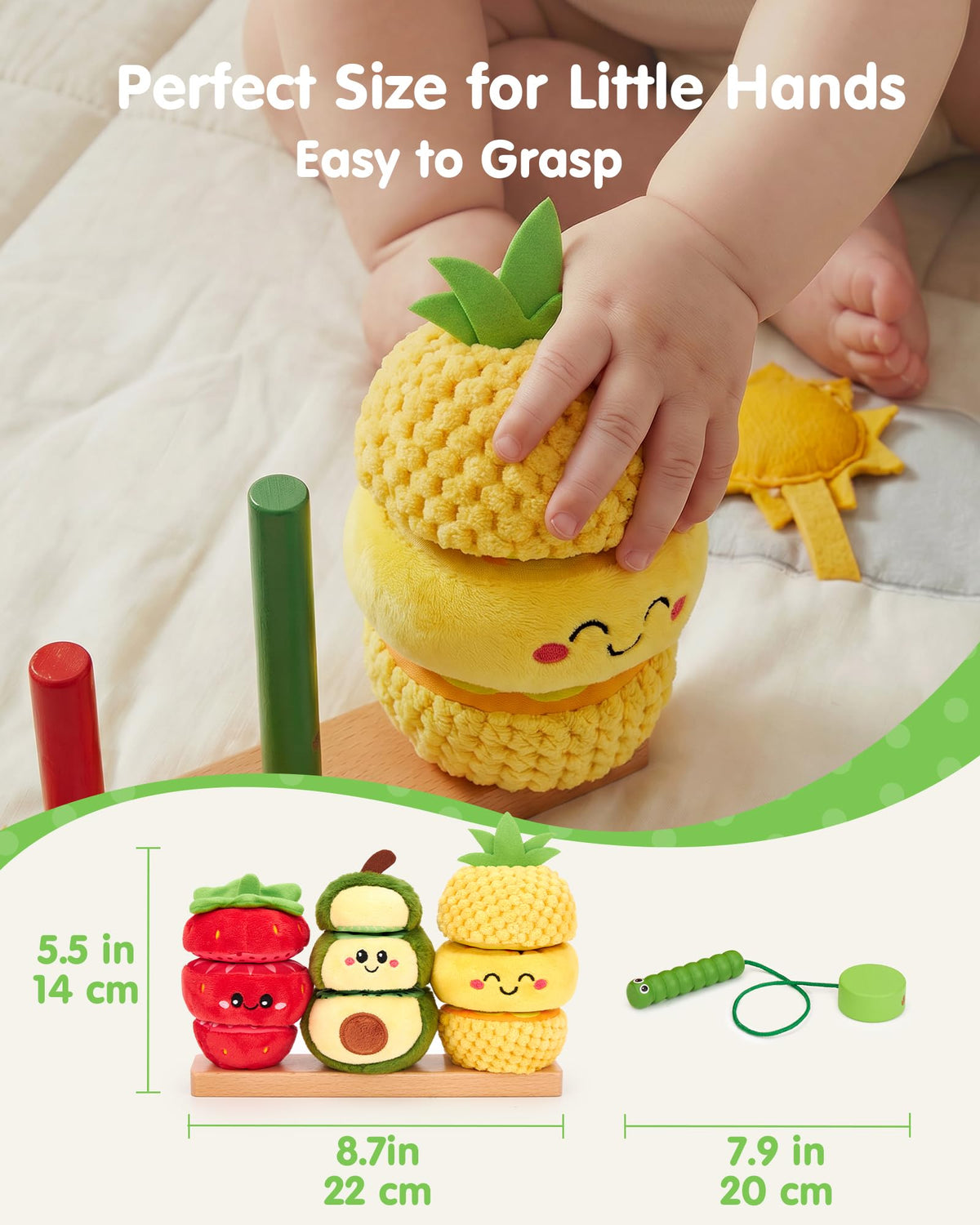 hahaland Montessori Toys for 1 Year Old Girl Boy, Stacking Rings Baby Toy
