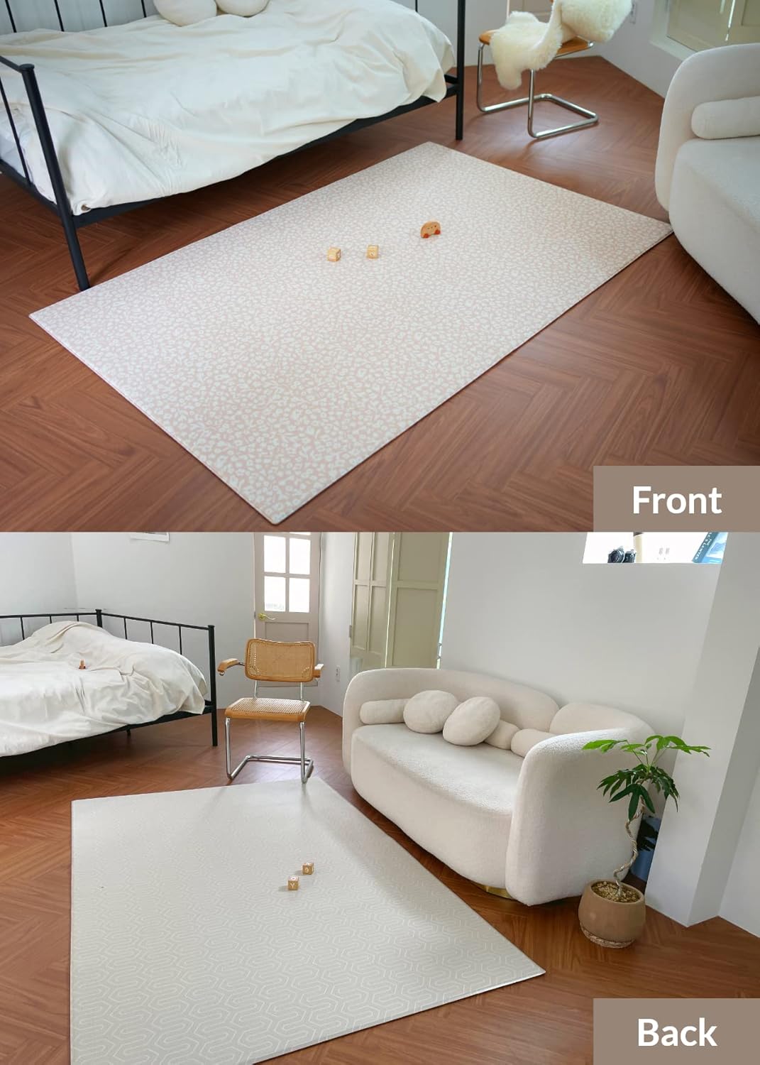 Baby Care Play Mat (Large, Hygge - Bloom & Entry) 82'' x 55'' Original One-Piece Reversible