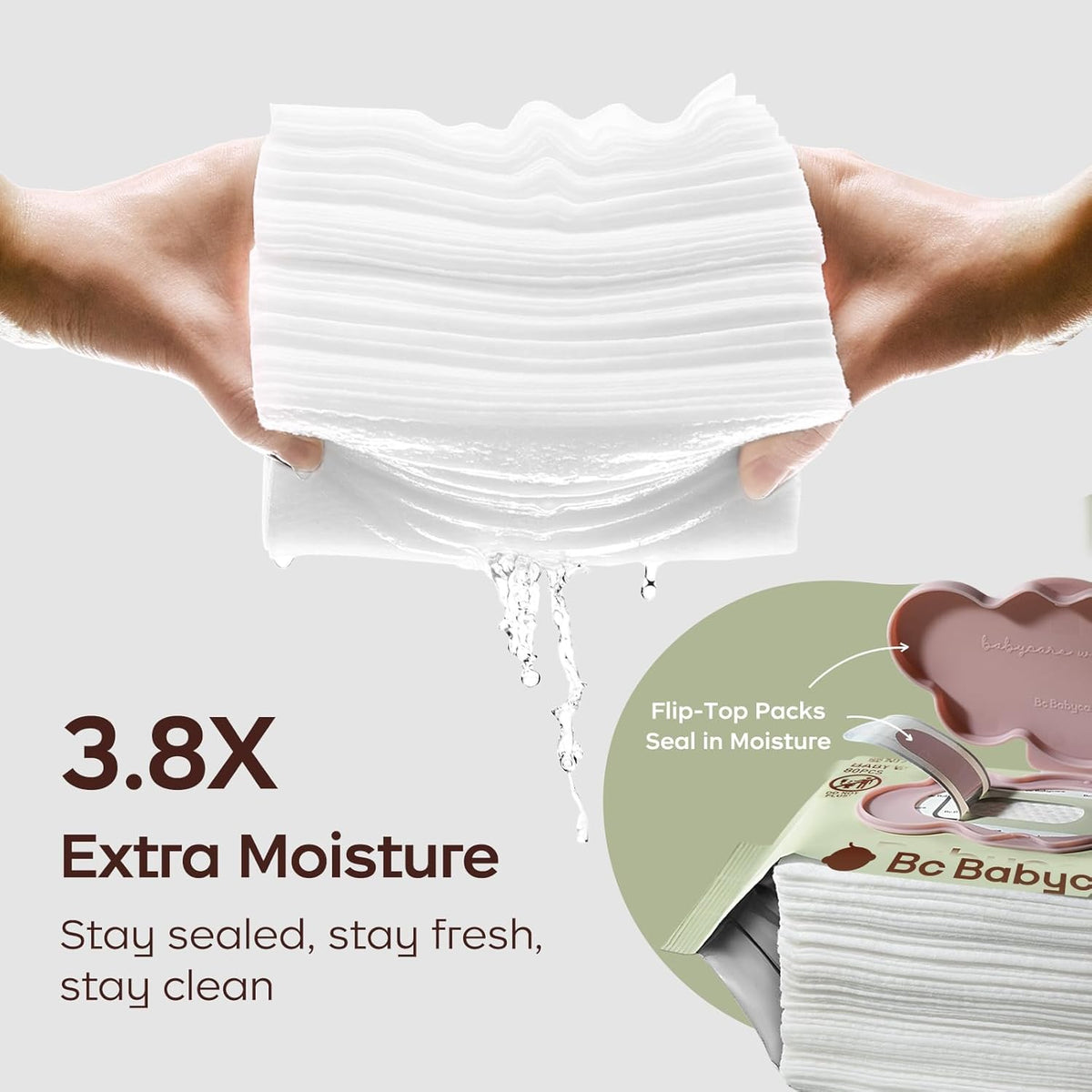 Bc Babycare Cloud Moist Baby Wipes, Thick & XL, 99% Water, Ultra-Hydrating, Unscented