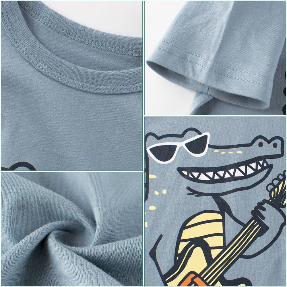 Boys' 4-Pack Excavator Short Sleeve Crewneck T-Shirts Top Tee Size 2-7 Years Toddler Boys' Value