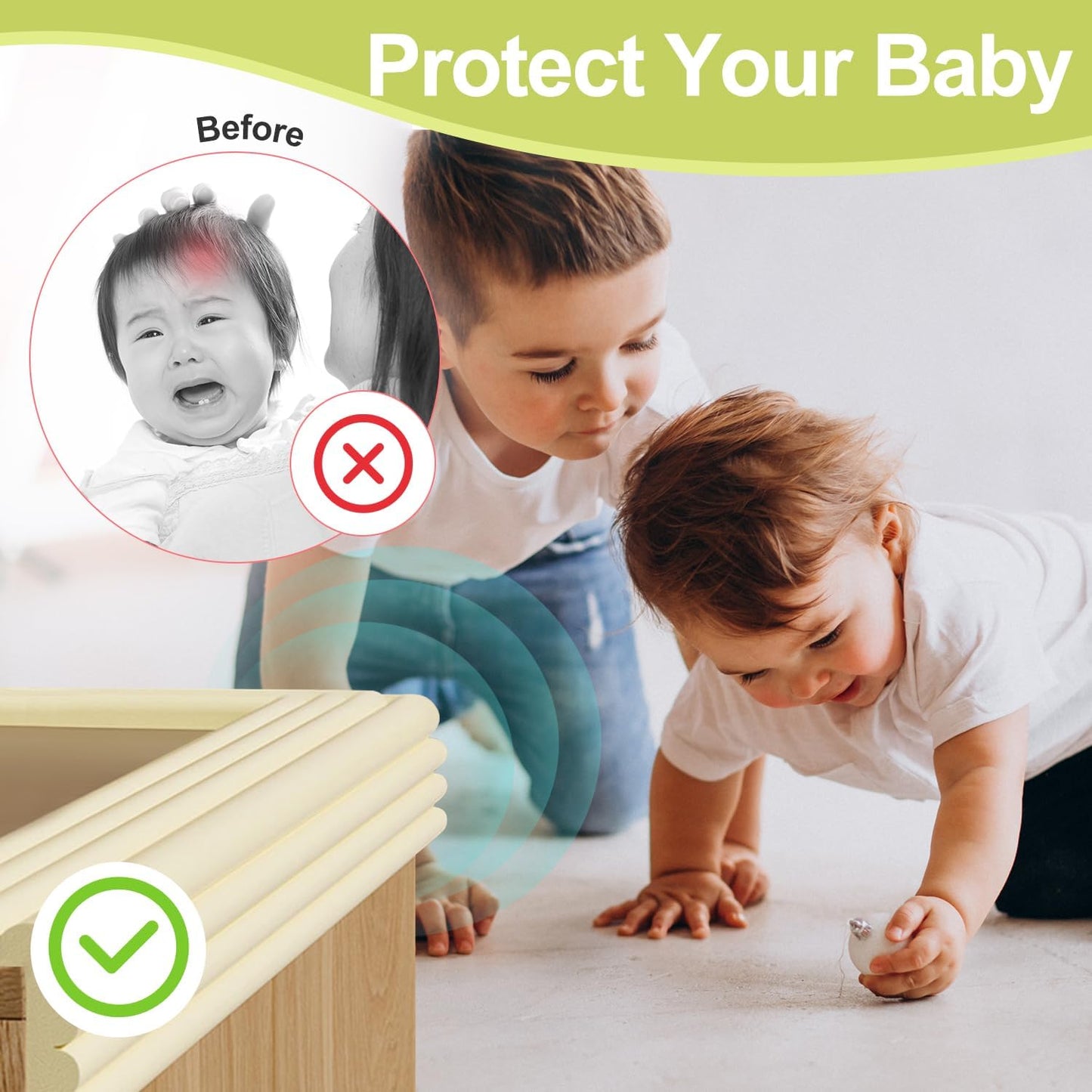 Baby Proofing Wall Corner Protector,Edge Guard Corner Protector,6.56ft Thinken Soft Corner