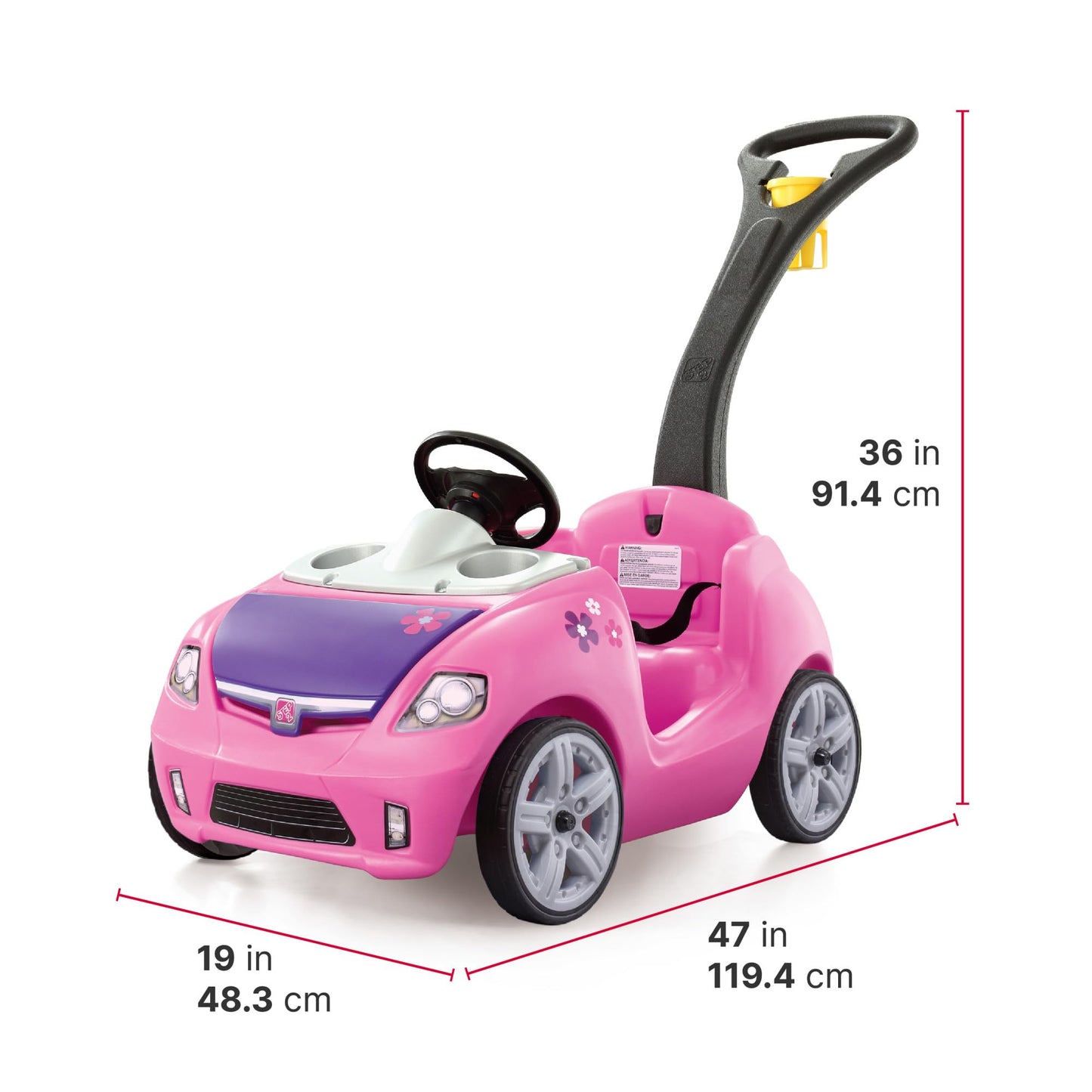 Step2 Whisper Ride II Kids Push Cars, Ride On Car, Seat Belt, Horn, Toddlers Ages 1.5 – 4 Years