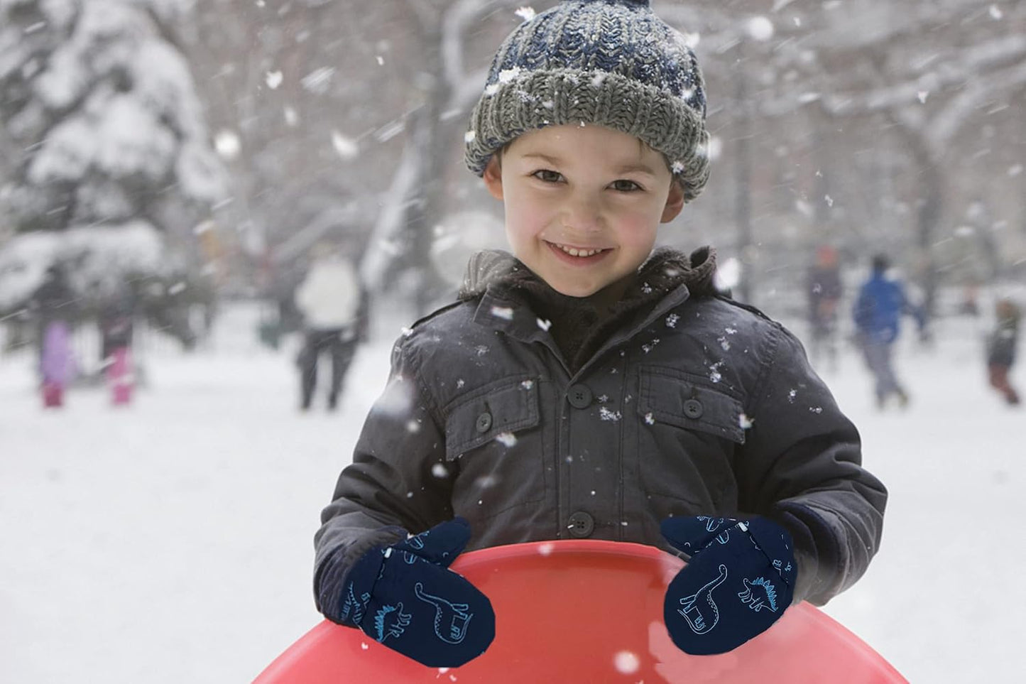Toddler Gloves Kids Mittens Winter Warm Lined Fleece Gloves Waterproof Snow Baby Mitten for Boys