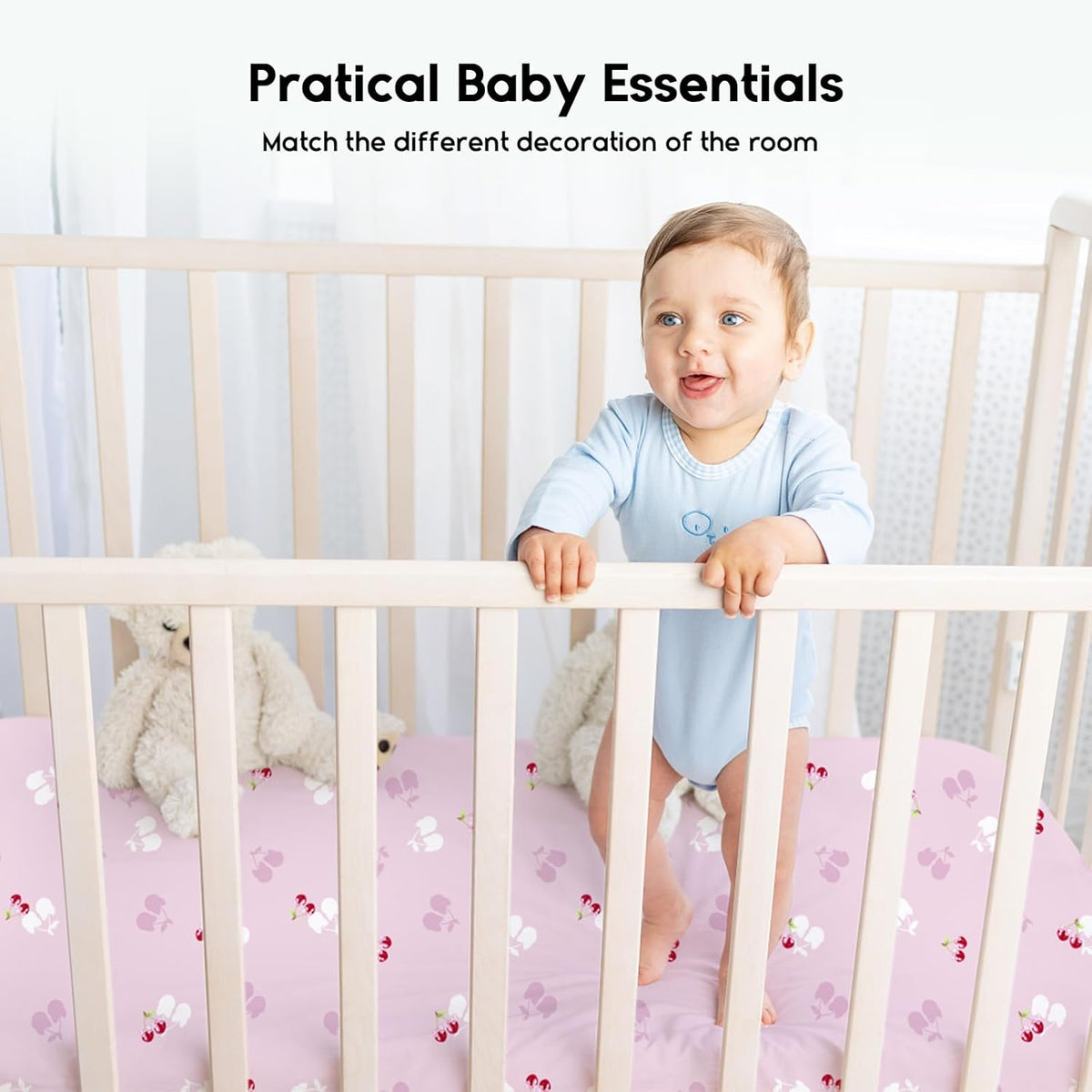 Yoofoss Baby Crib Sheets for Boys Girls, Fitted Crib Sheet 2 Pack for Standard Crib and Toddler